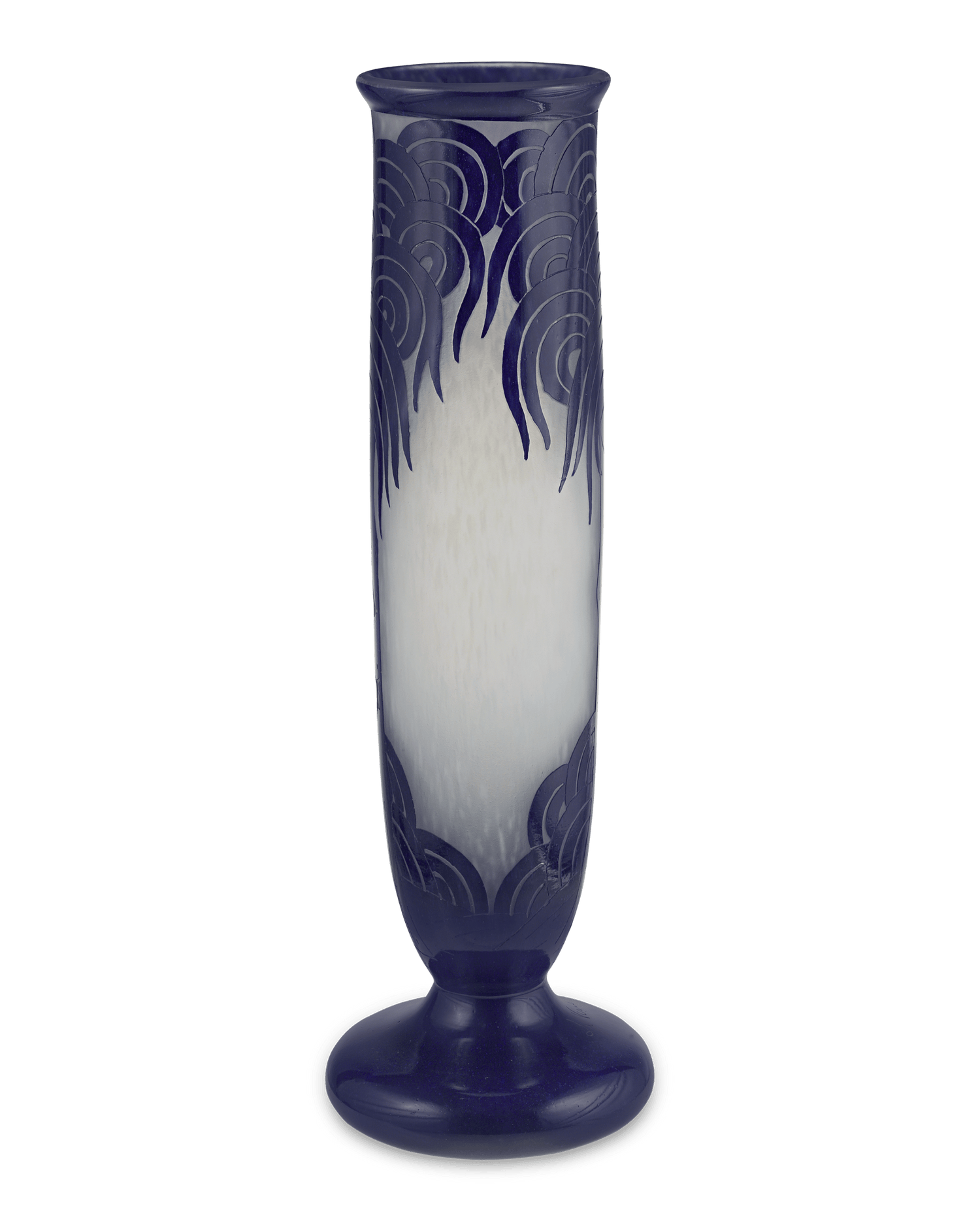 Le Verre Francais Palmiers Bleus Vase