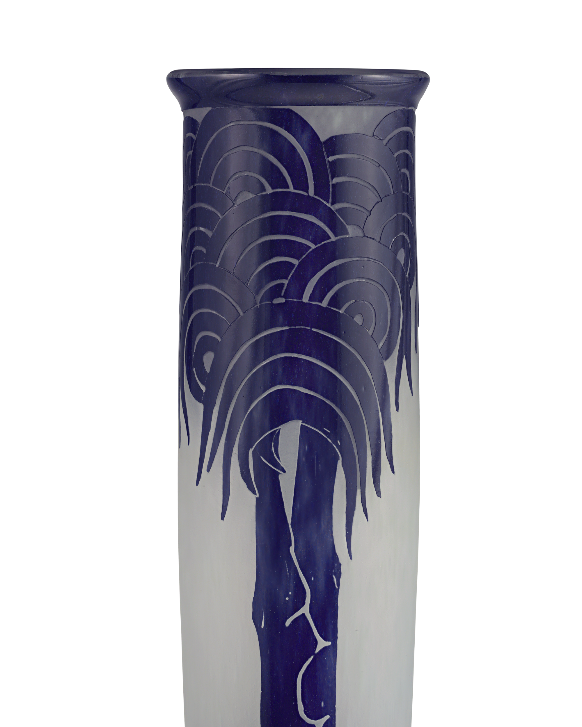 Le Verre Francais Palmiers Bleus Vase