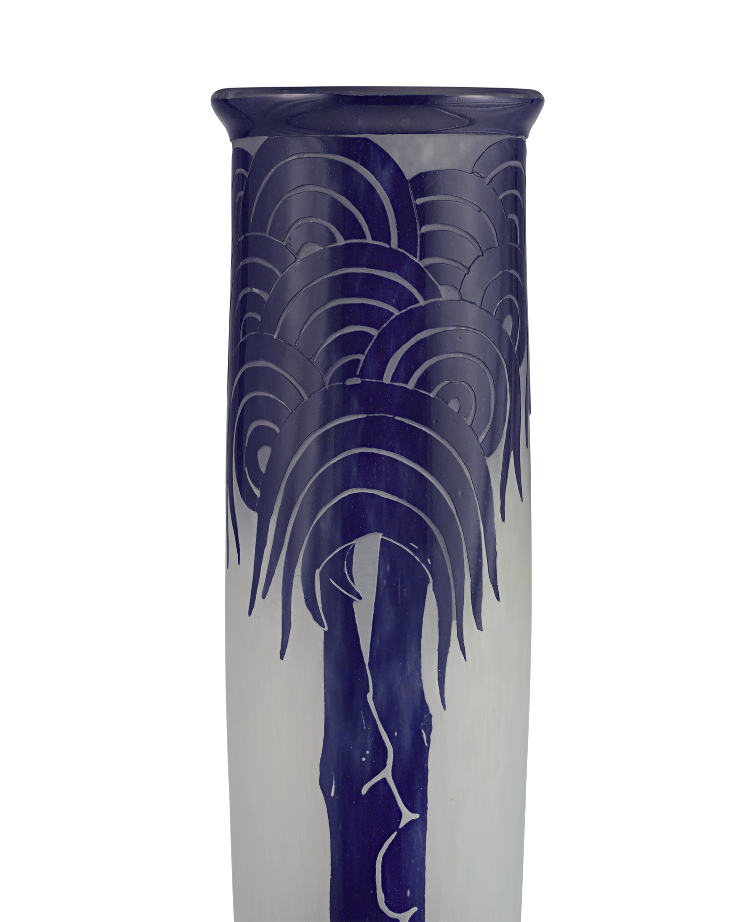 Le Verre Francais Palmiers Bleus Vase