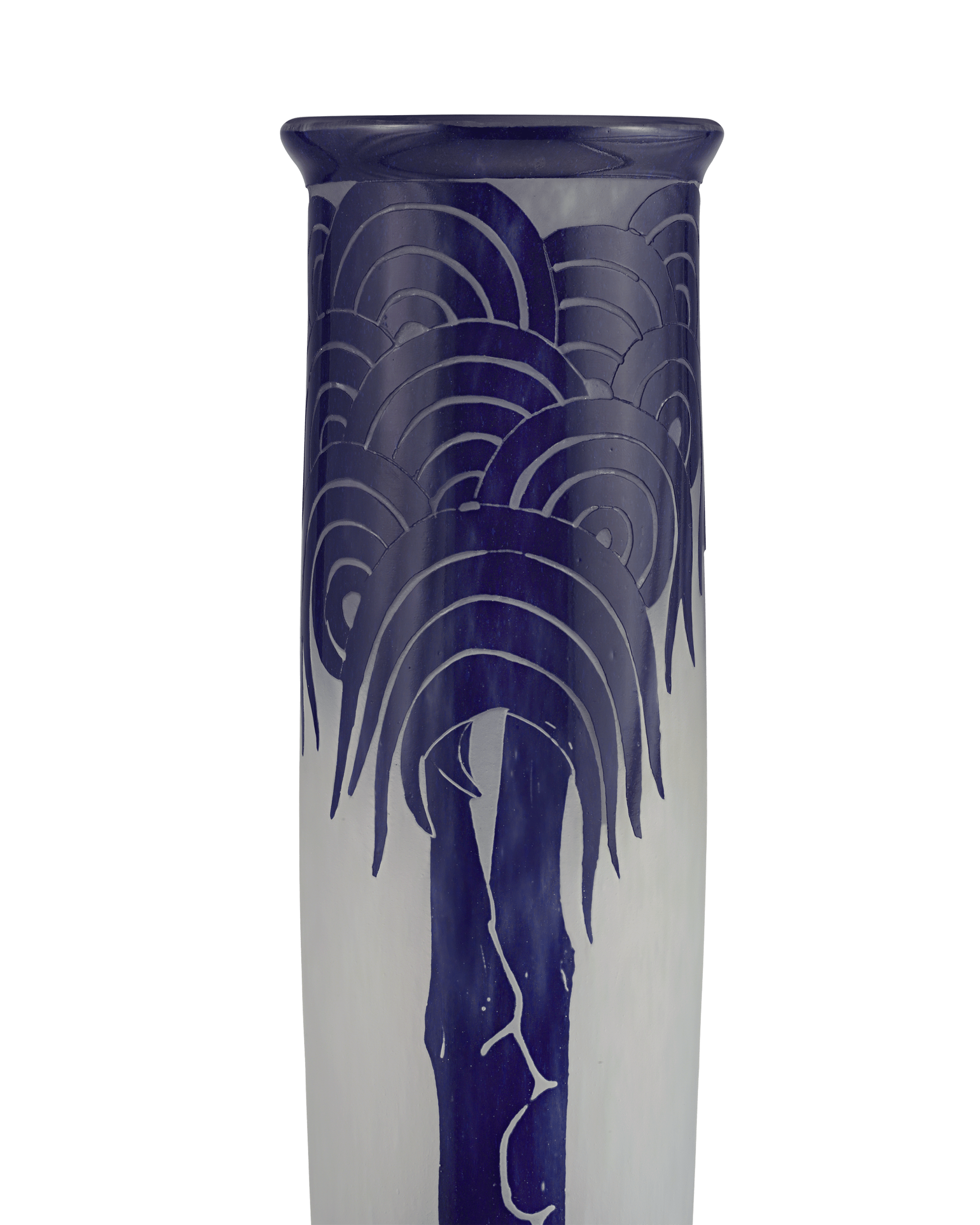 Le Verre Francais Palmiers Bleus Vase