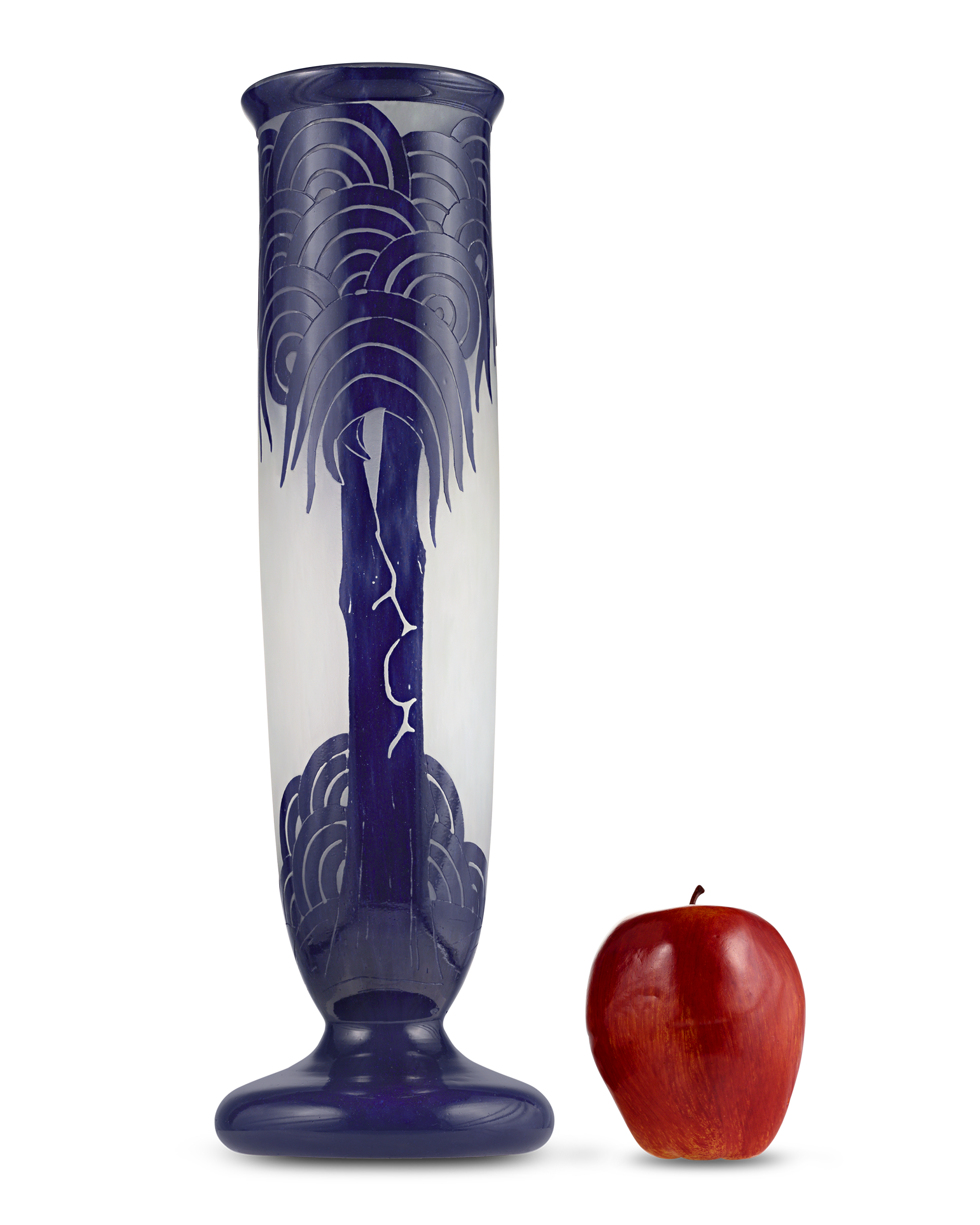 Le Verre Francais Palmiers Bleus Vase