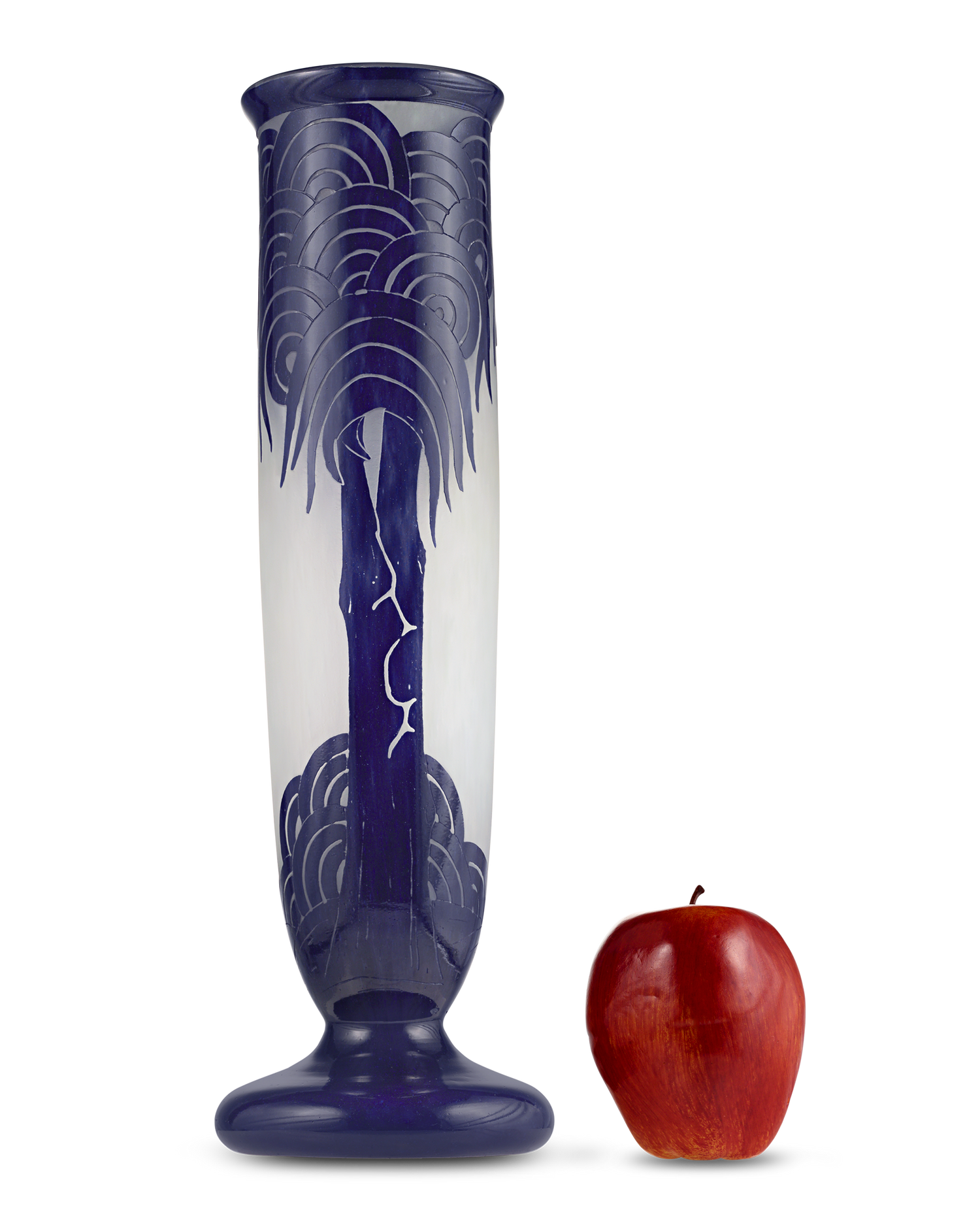 Le Verre Francais Palmiers Bleus Vase