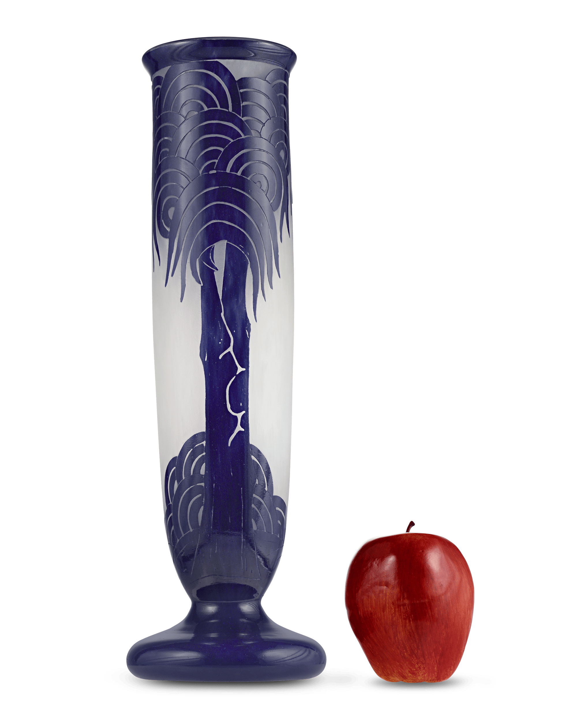 Le Verre Francais Palmiers Bleus Vase