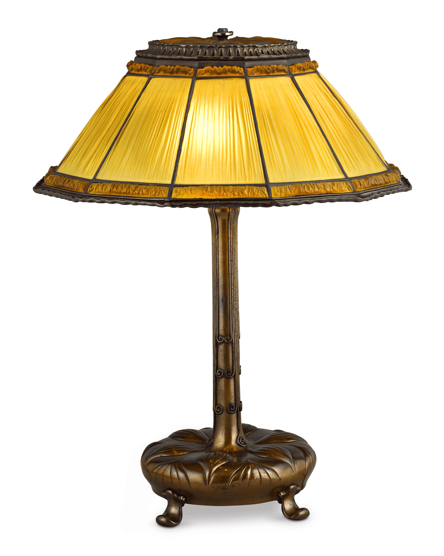 Tiffany Studios Gold Linenfold Lamp