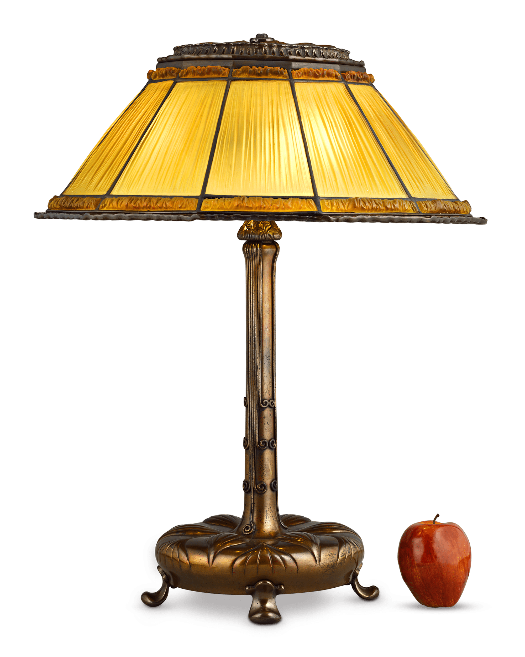 Tiffany Studios Gold Linenfold Lamp