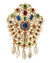 Mughal Colored Gemstone and Pearl Pendant Brooch