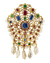 Mughal Colored Gemstone and Pearl Pendant Brooch