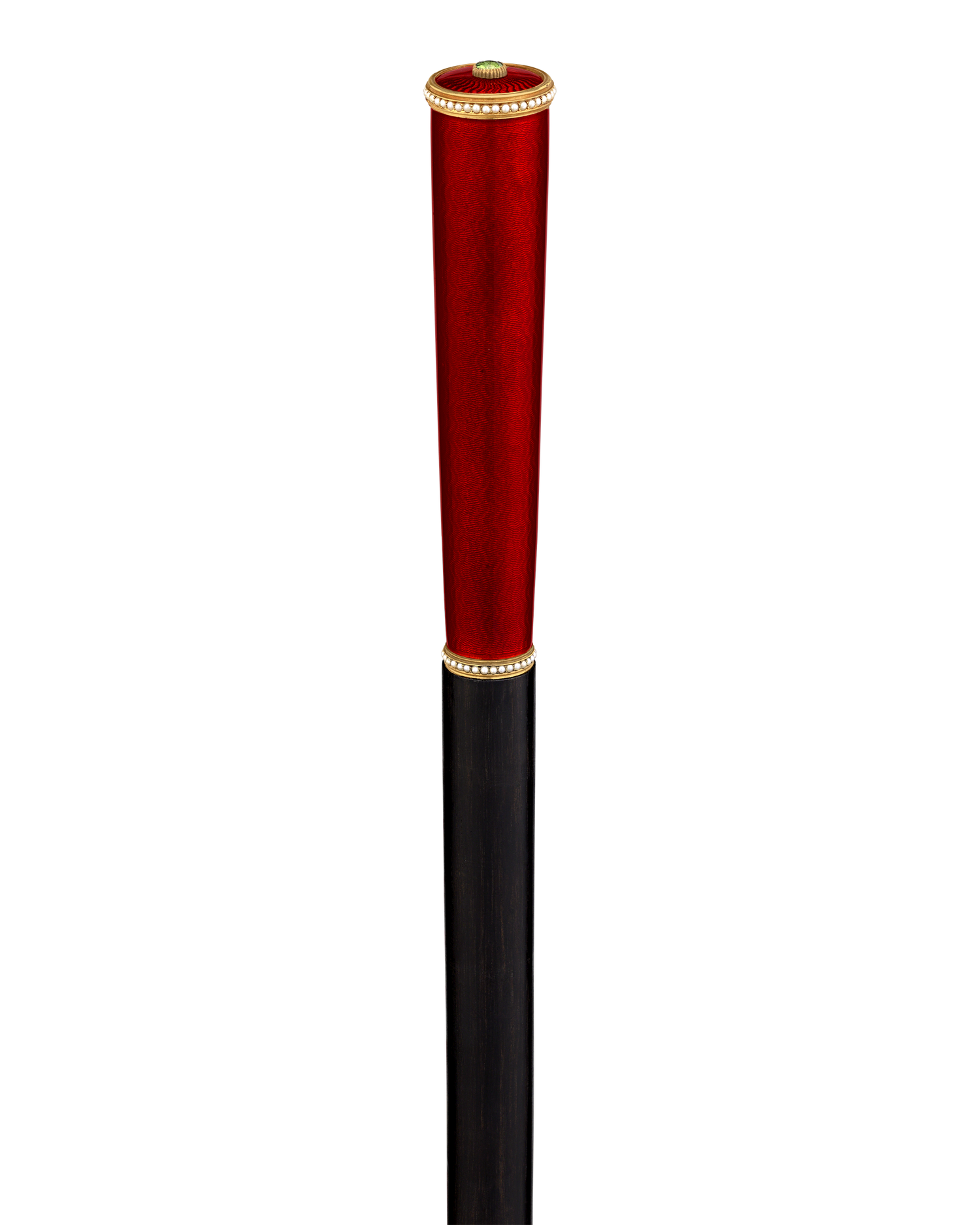 Fabergé Red Guilloché Enamel Cane