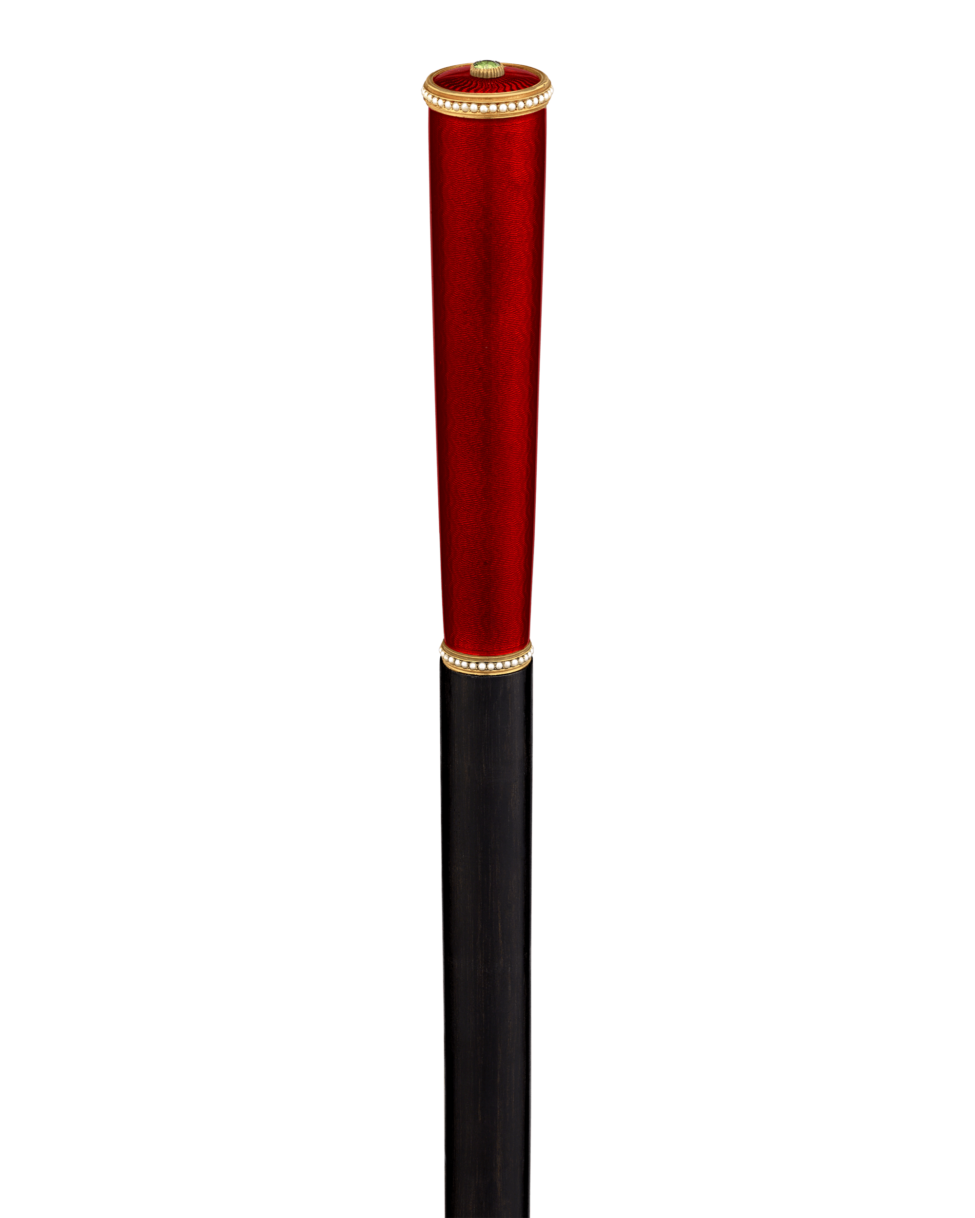 Fabergé Red Guilloché Enamel Cane