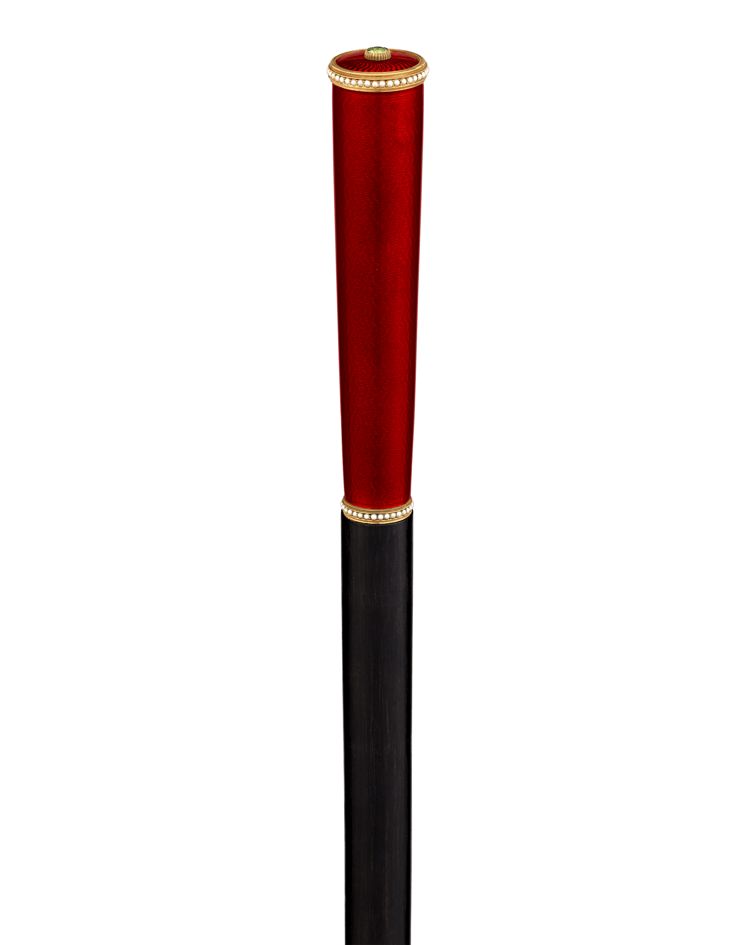 Fabergé Red Guilloché Enamel Cane