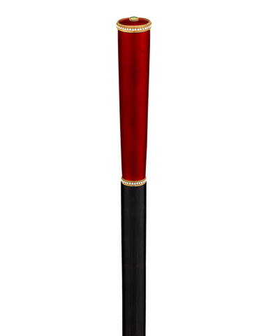 Fabergé Red Guilloché Enamel Cane