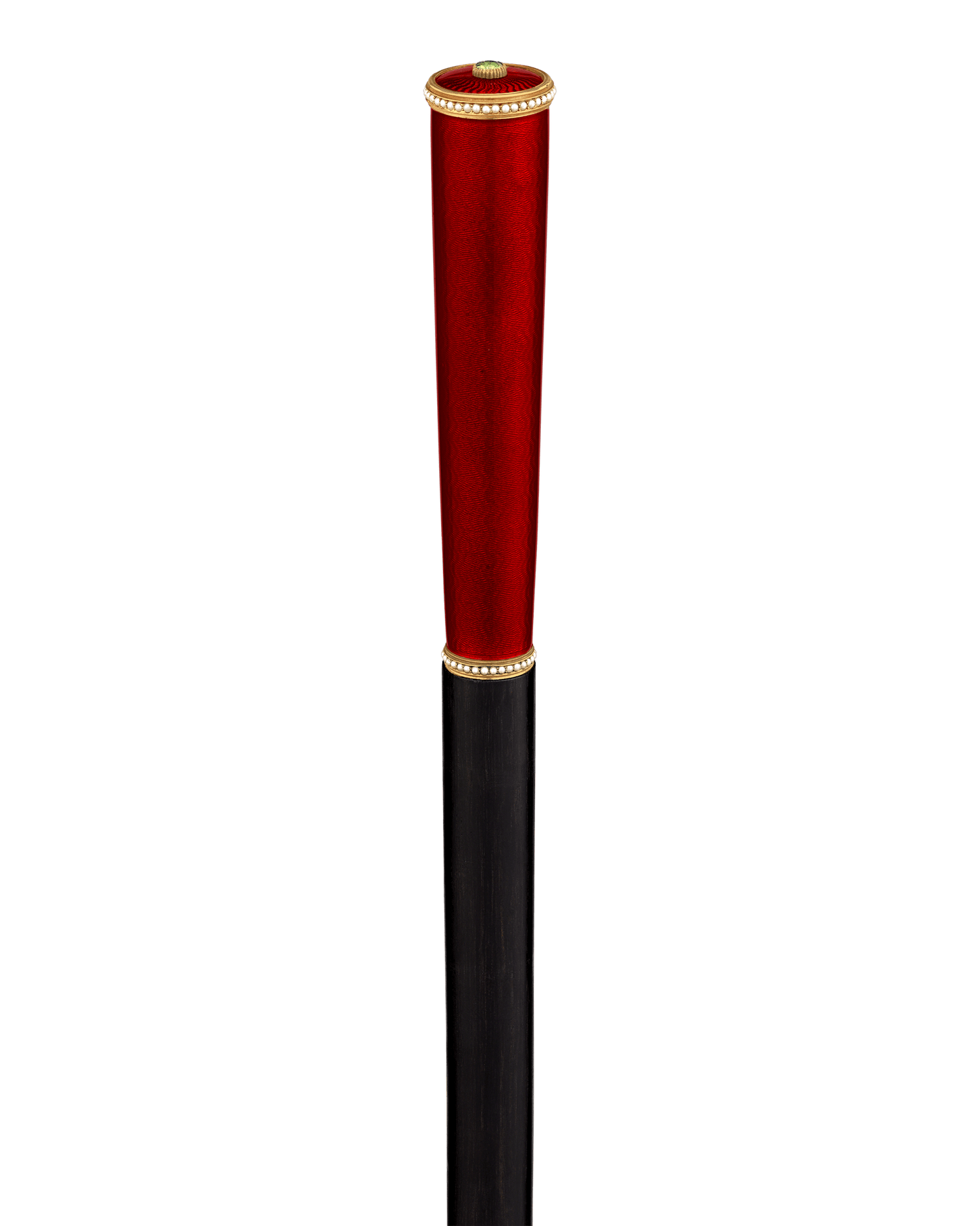 Fabergé Red Guilloché Enamel Cane