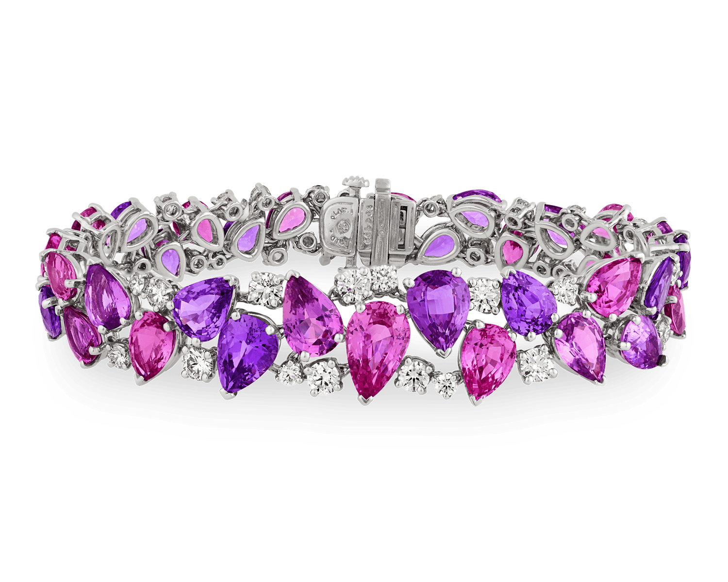 Oscar Heyman Pink and Purple Sapphire Bracelet, 42.25 Carats