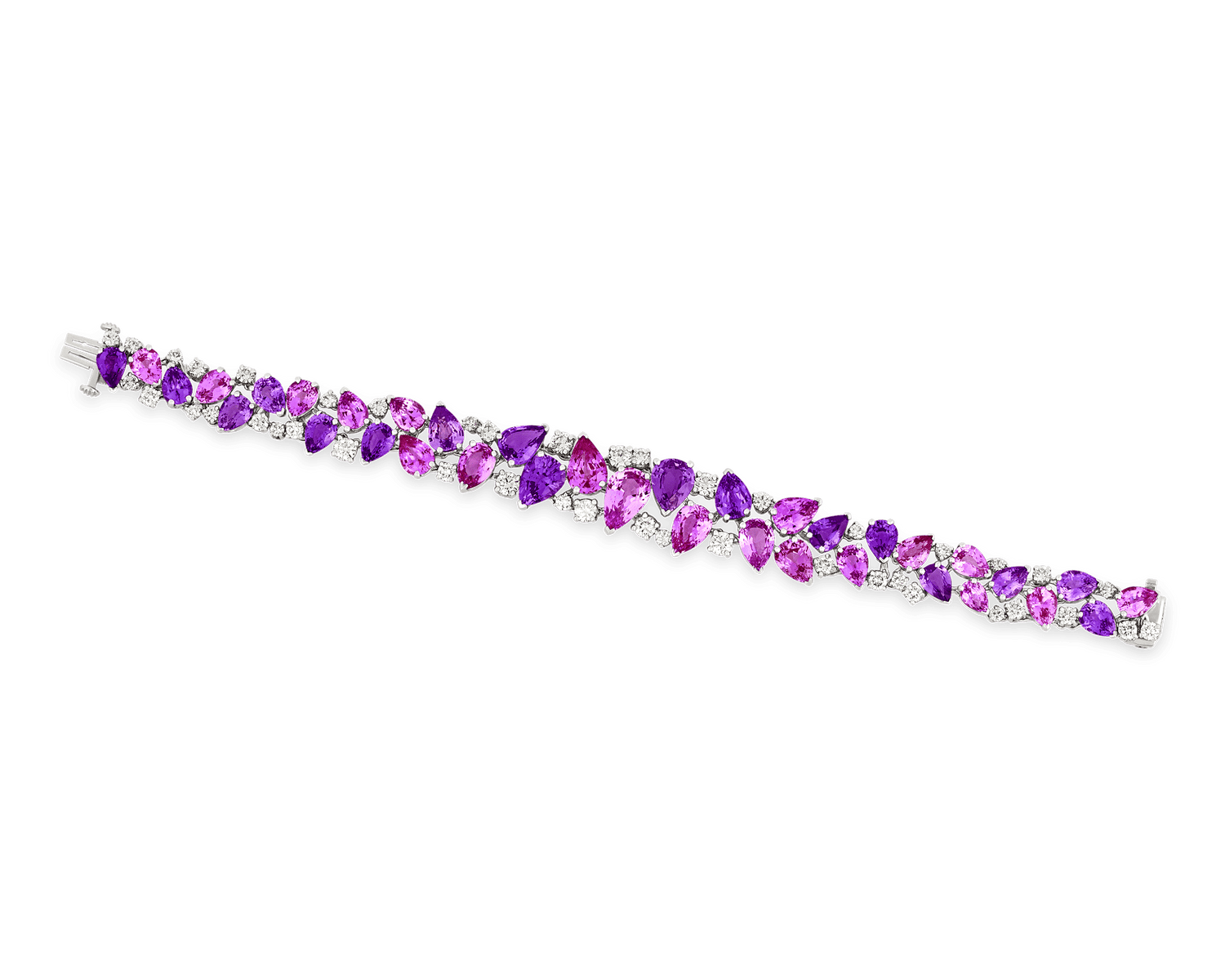 Oscar Heyman Pink and Purple Sapphire Bracelet, 42.25 Carats