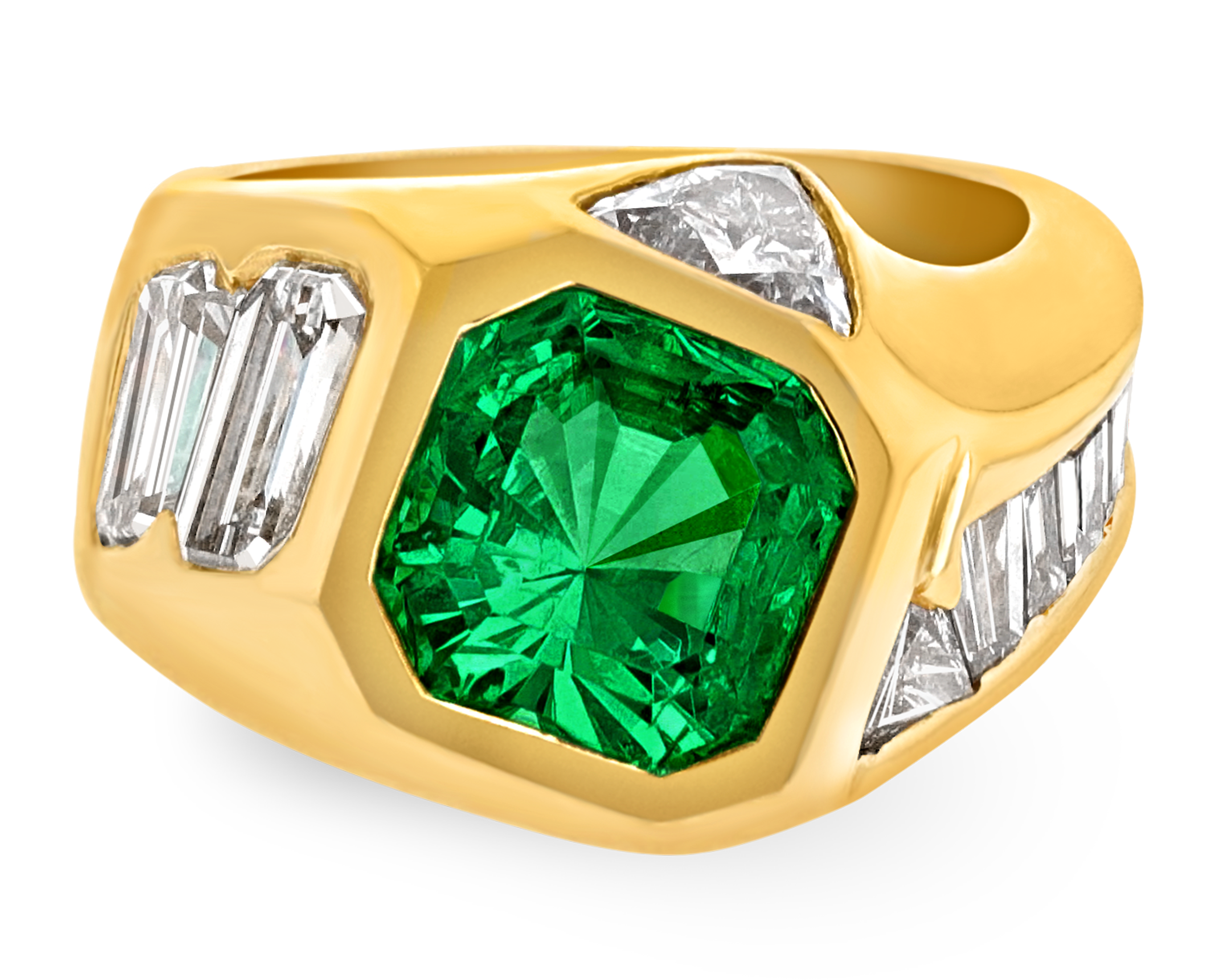 Asymmetrical Emerald Ring, 2.45 Carats