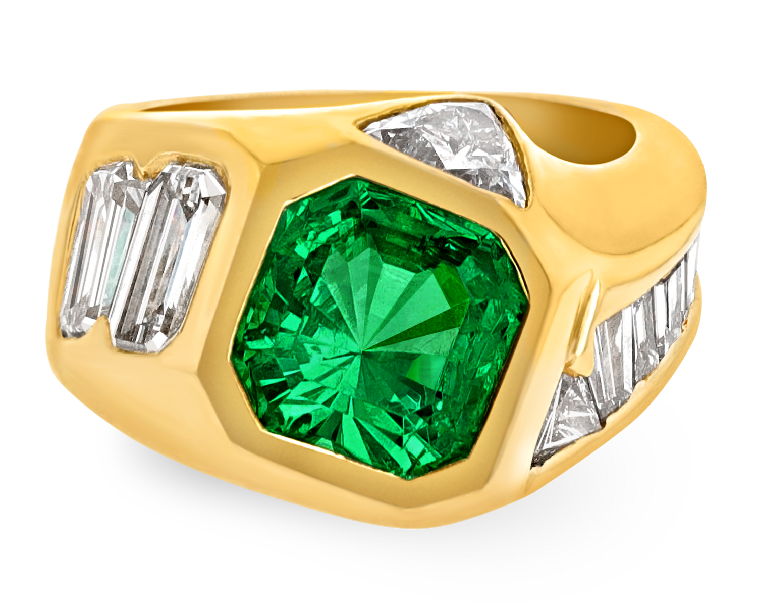 Asymmetrical Emerald Ring, 2.45 Carats