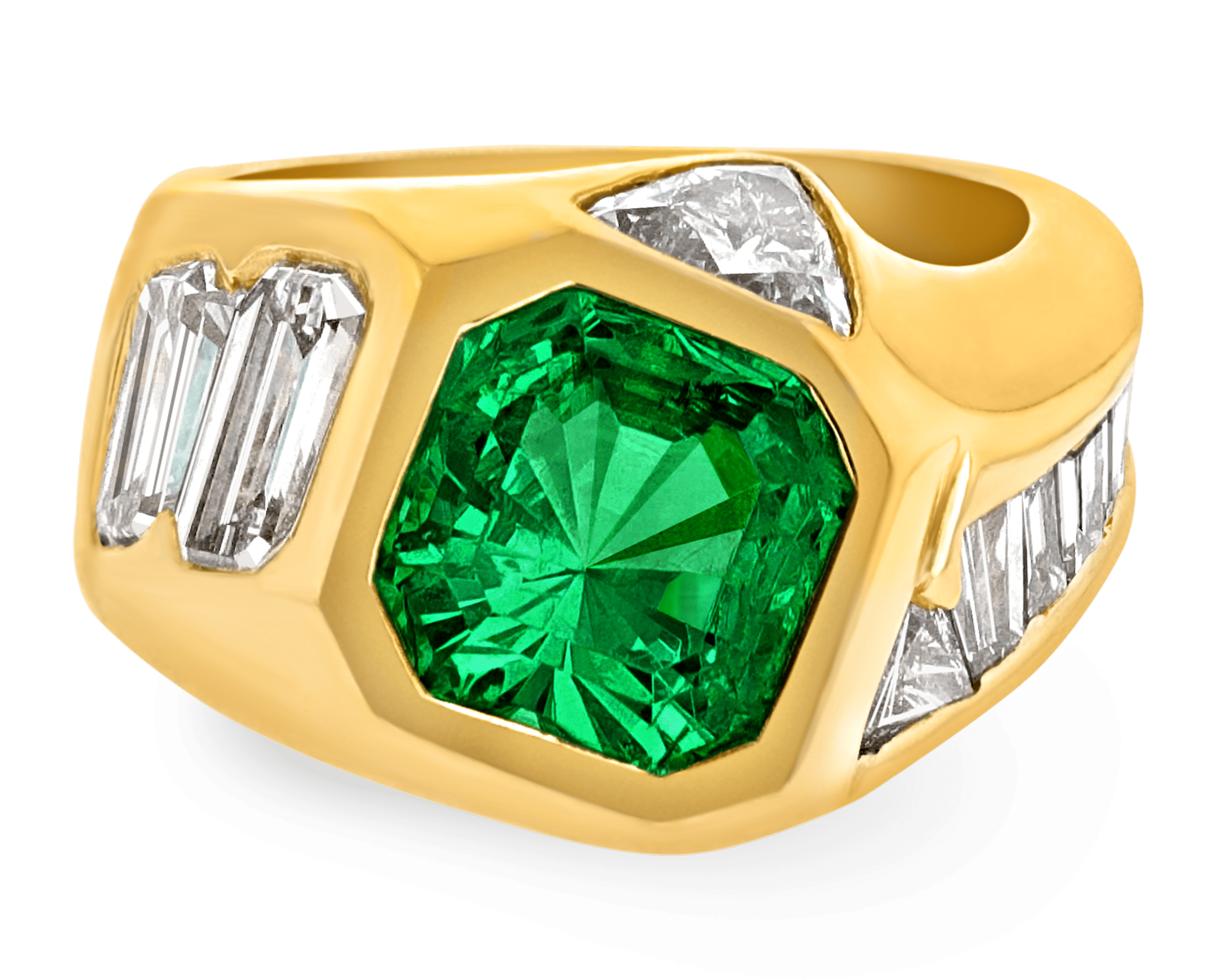 Asymmetrical Emerald Ring, 2.45 Carats