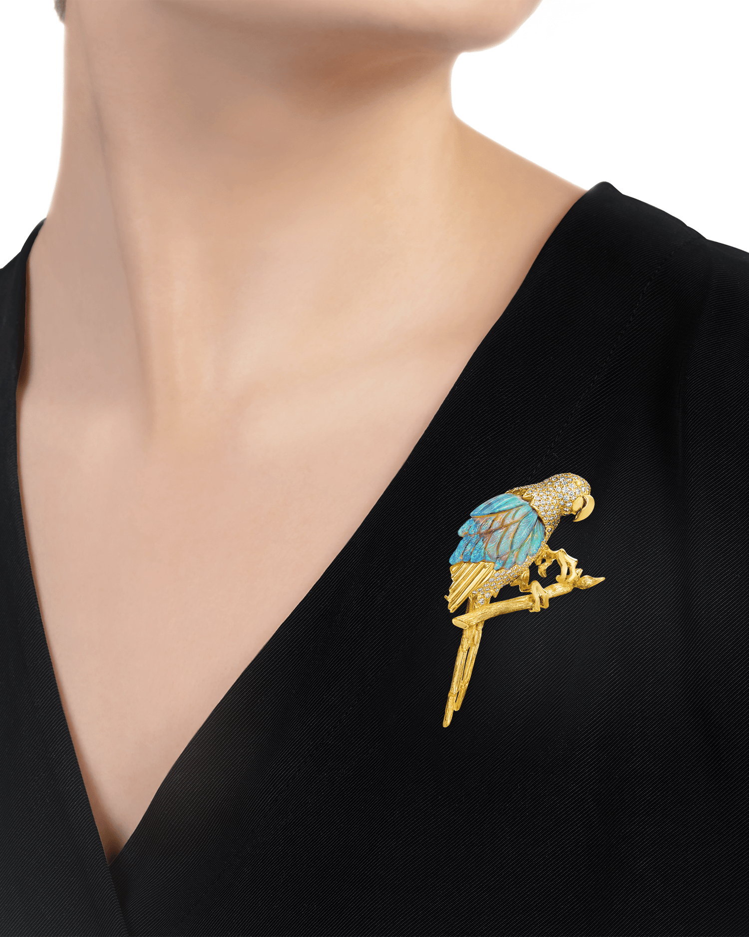 Henry Dunay Opal Bird Brooch, 21.69 Carats