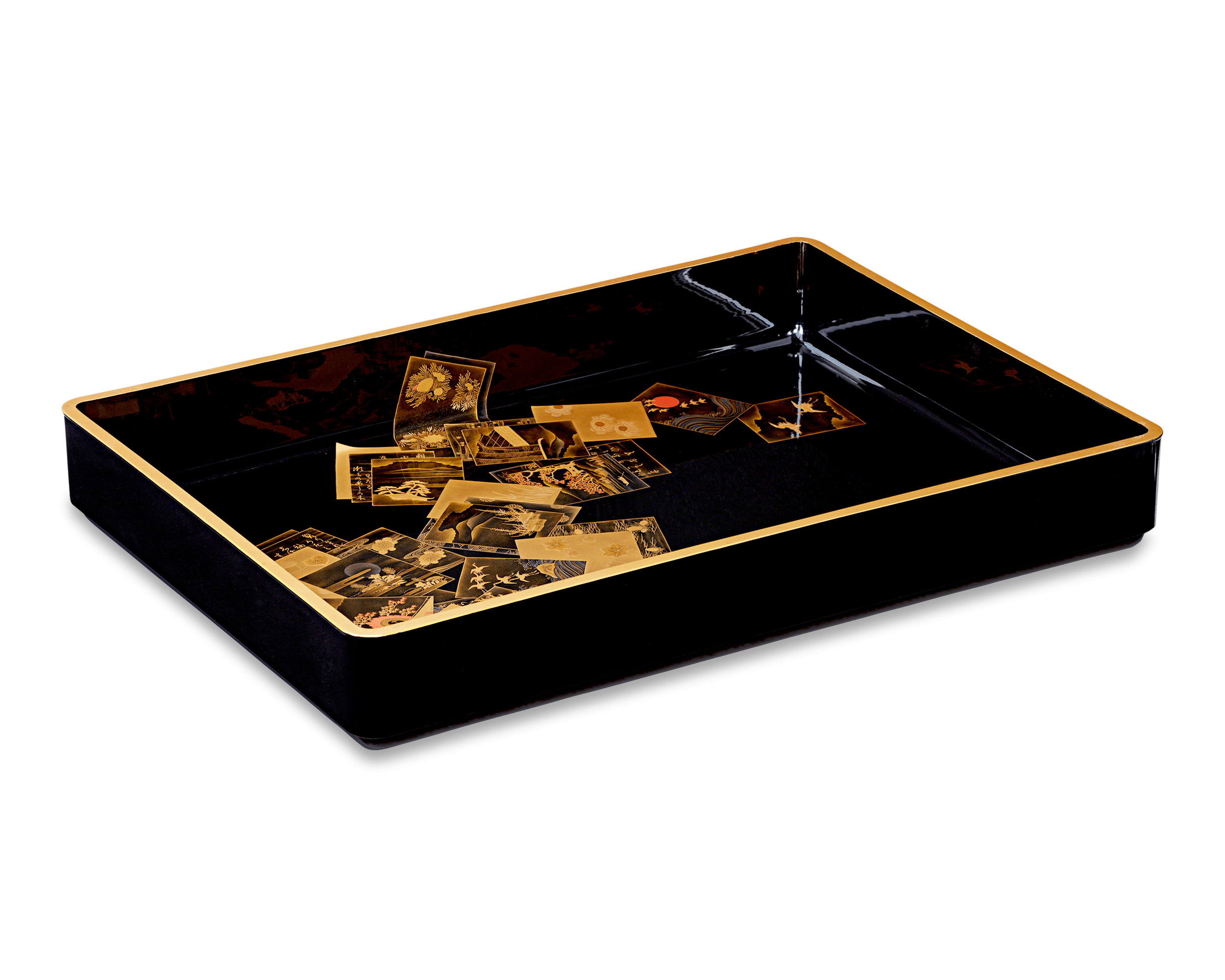 Japanese Lacquer Tray with Cards