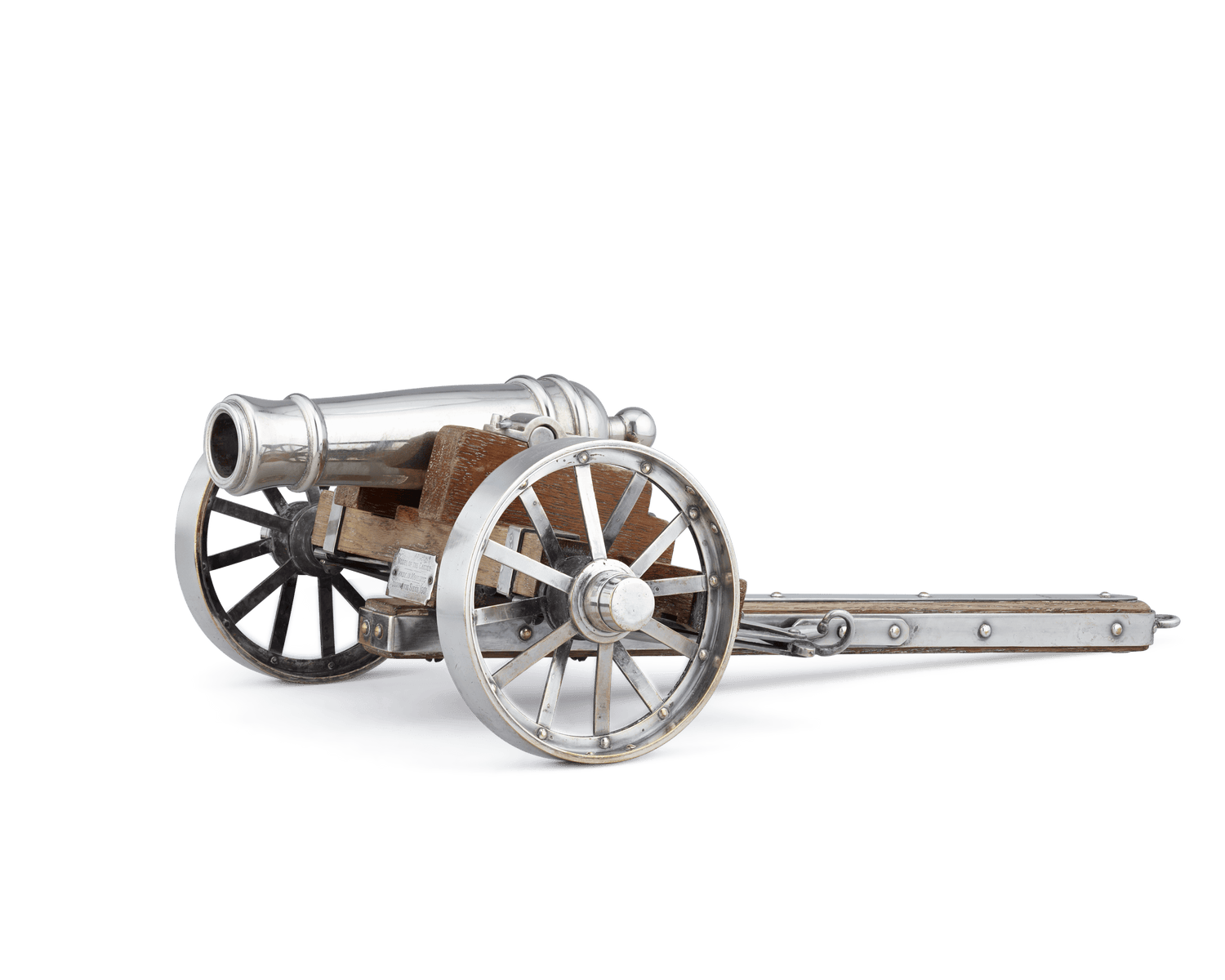 Silverplate Cannon with Wheels