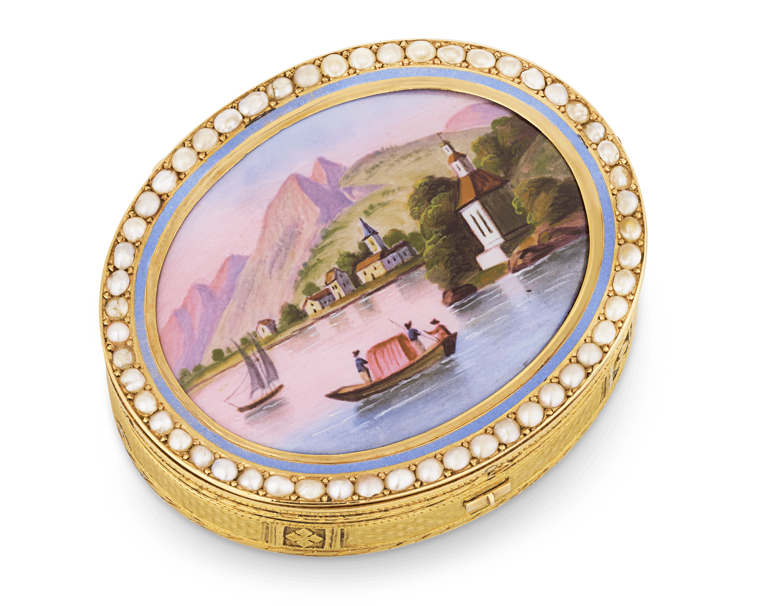 Swiss Enamel and Gold Musical Snuff Box