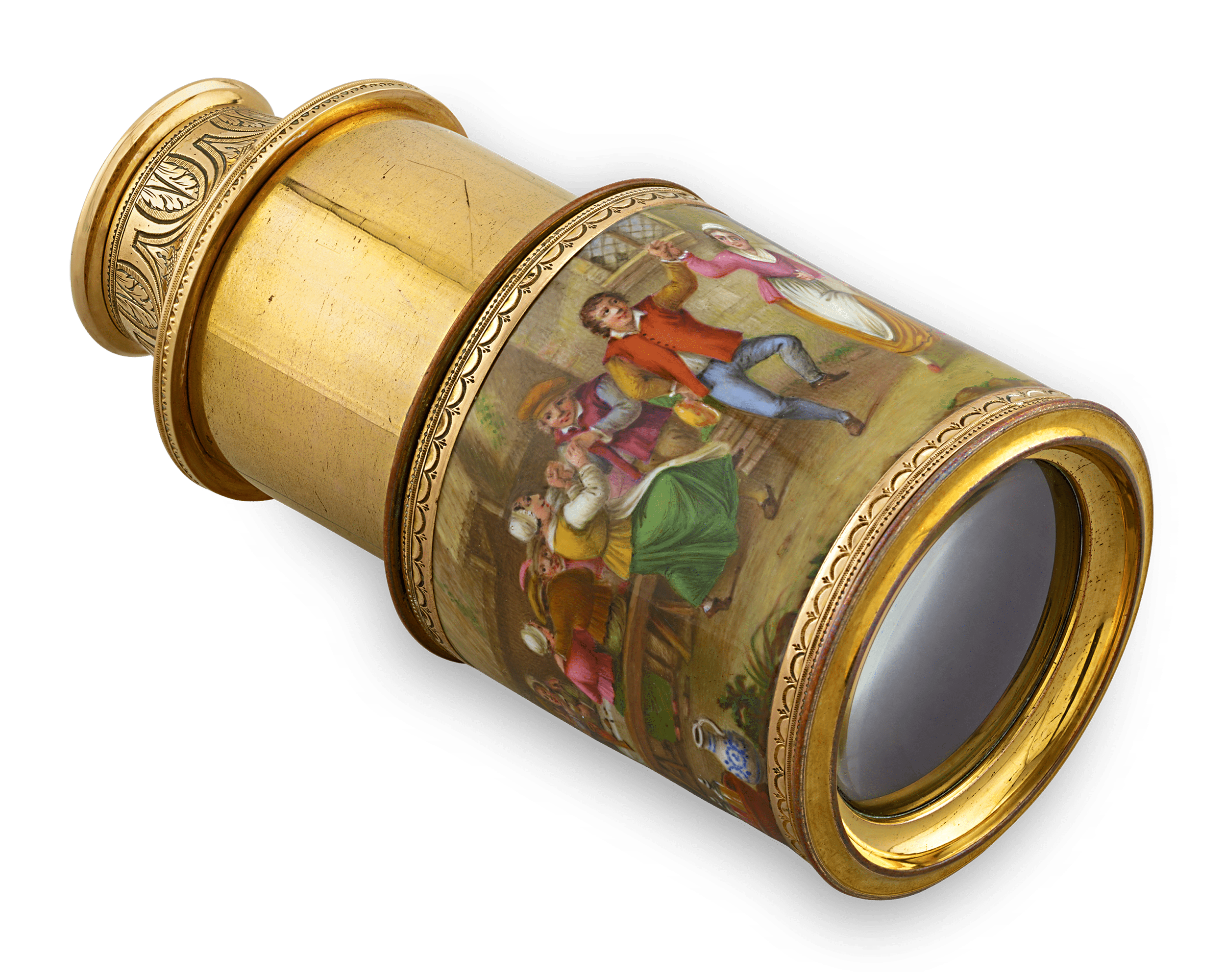 Swiss Gold and Enamel Telescope