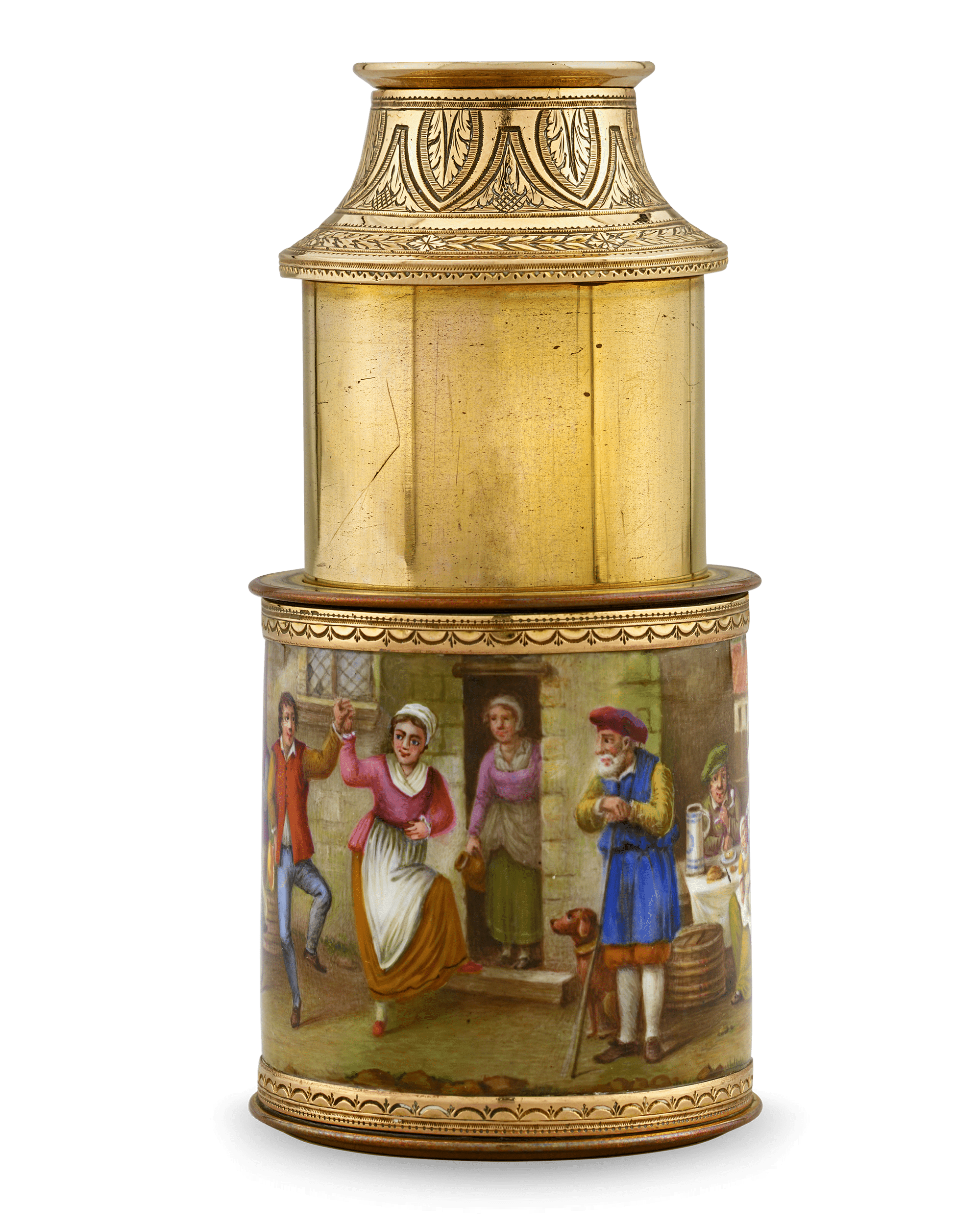 Swiss Gold and Enamel Telescope