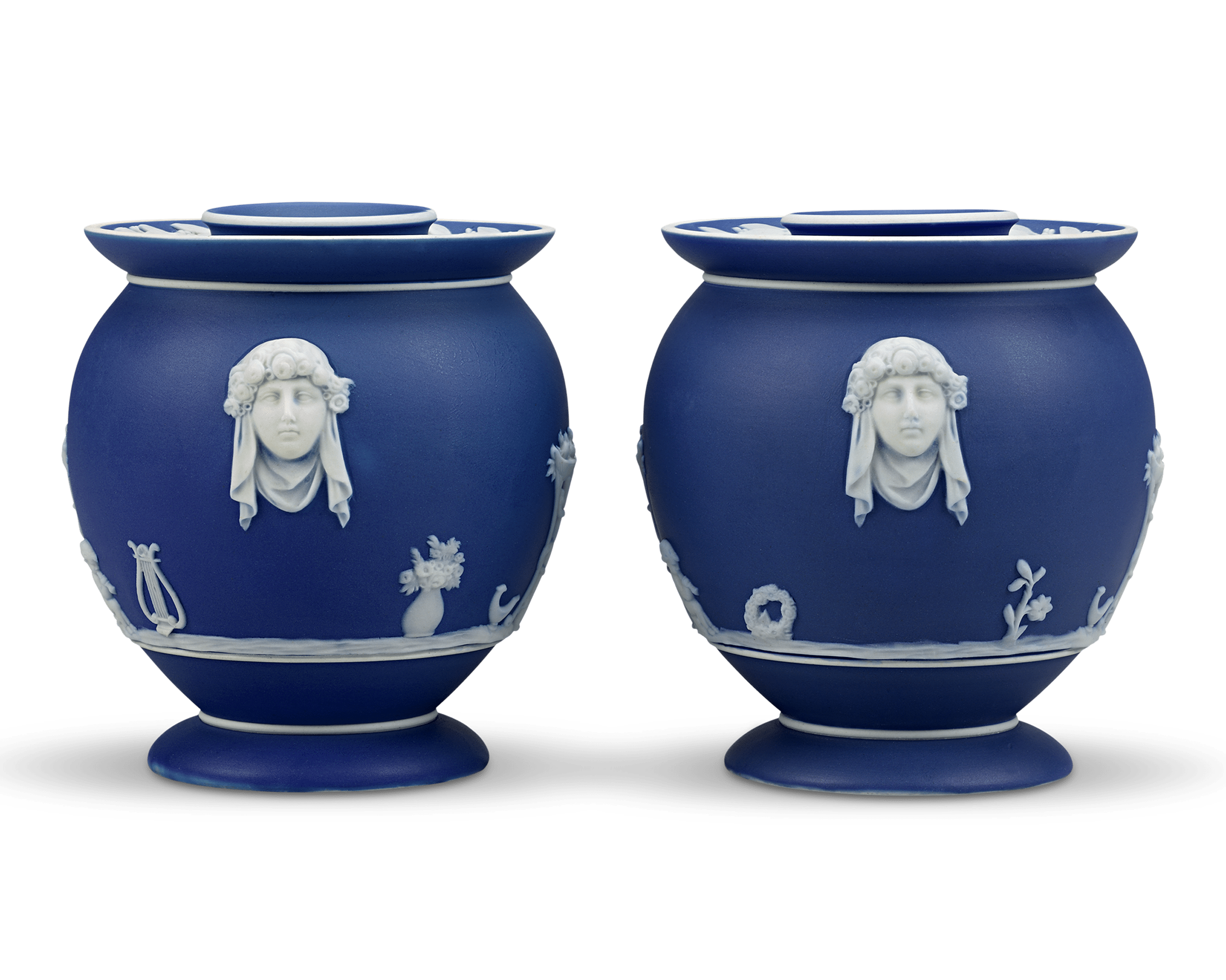 Wedgwood Dark Blue Jasper Fumigators