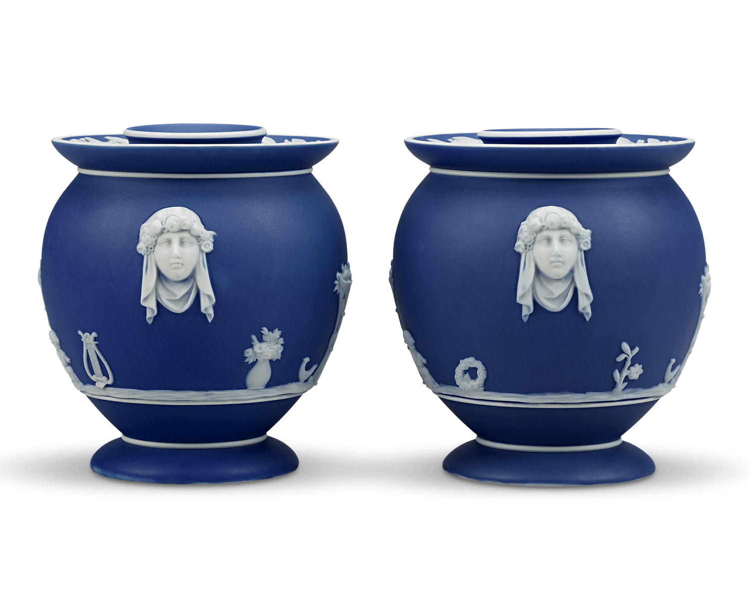 Wedgwood Dark Blue Jasper Fumigators