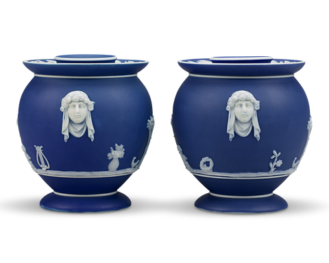 Wedgwood Dark Blue Jasper Fumigators