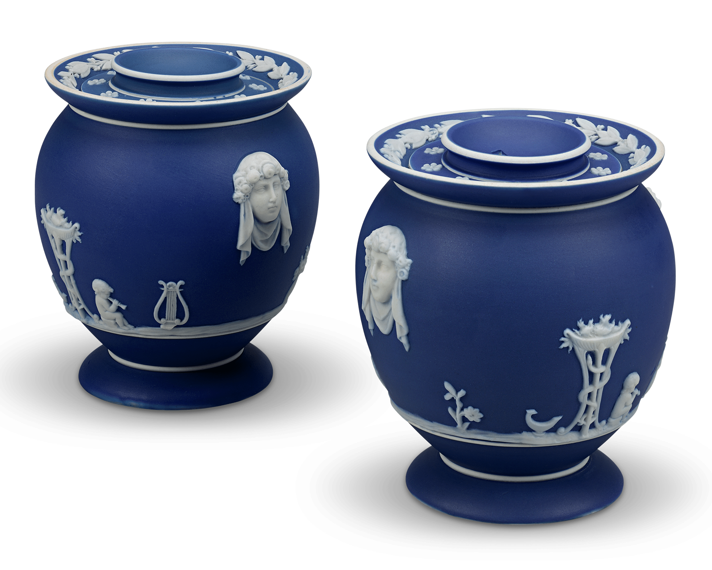 Wedgwood Dark Blue Jasper Fumigators