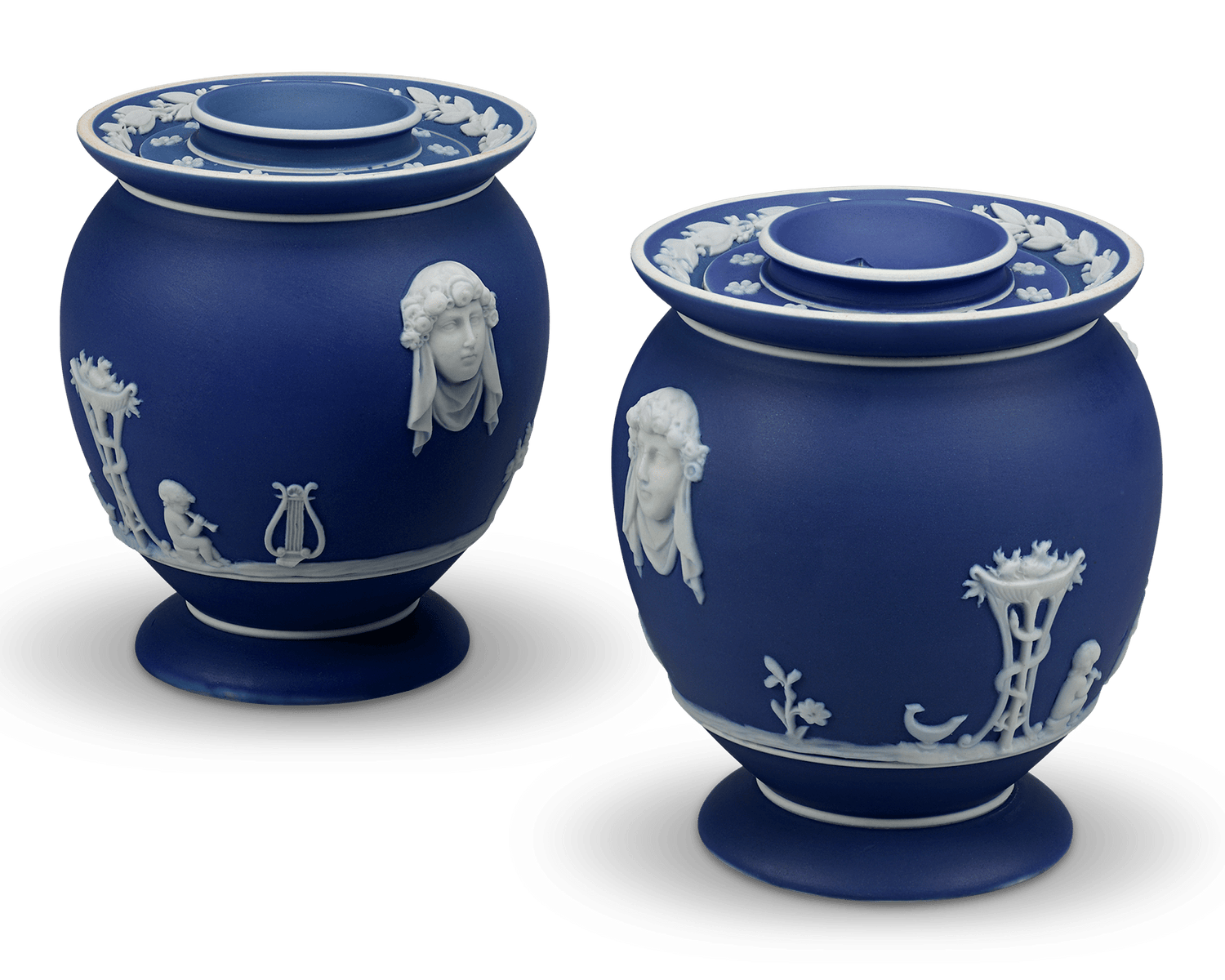 Wedgwood Dark Blue Jasper Fumigators