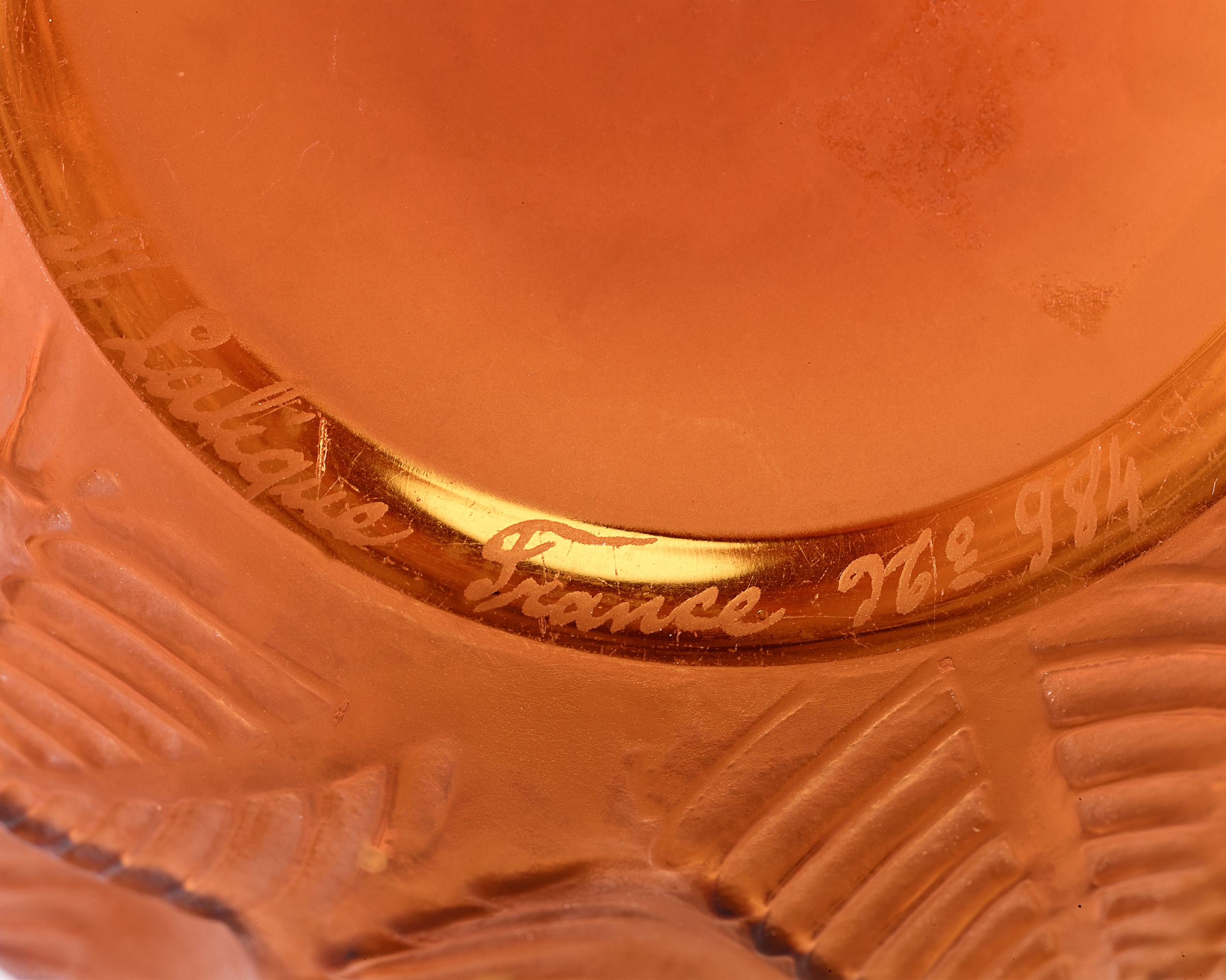 René Lalique Amber Ormeaux Vase