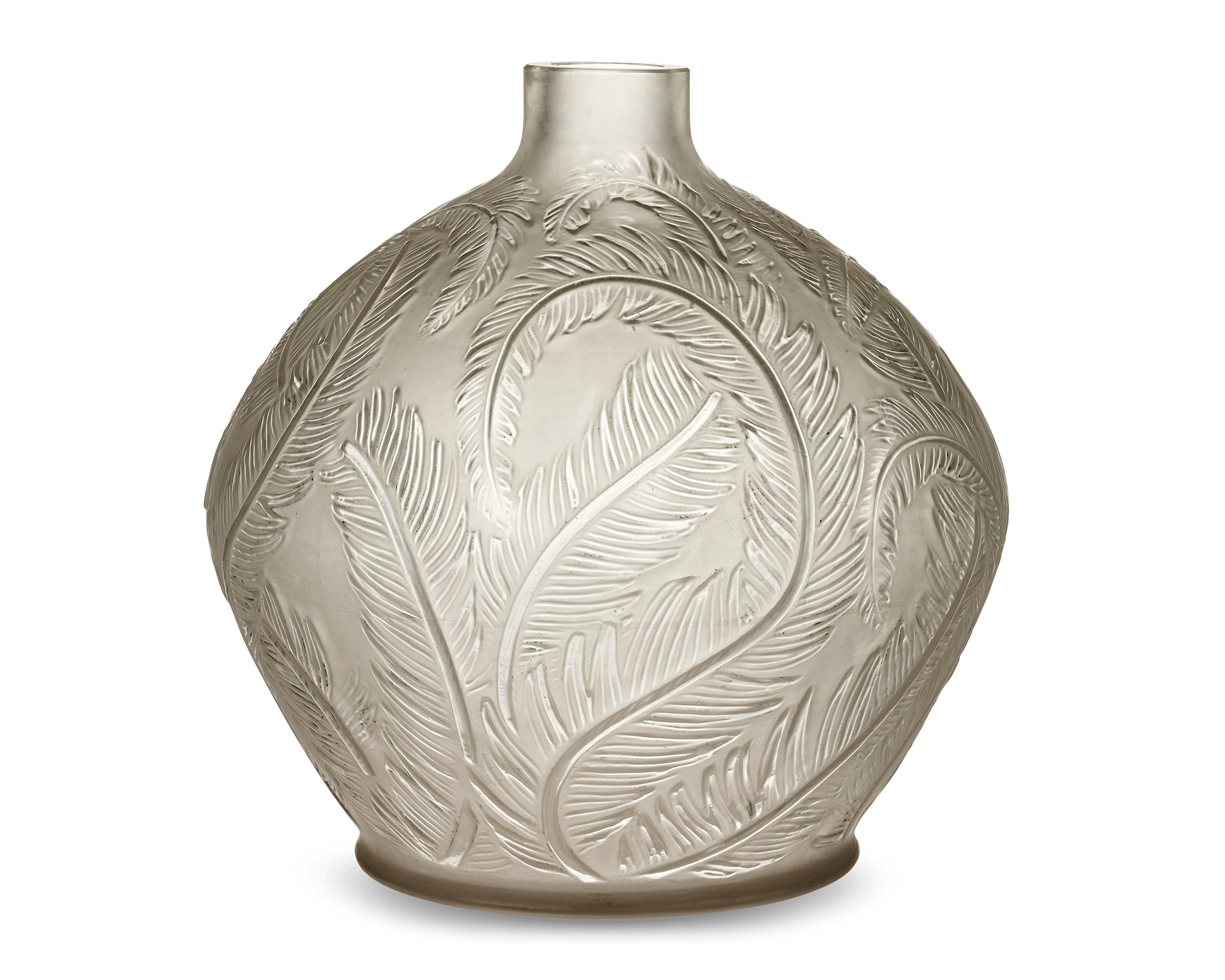 Plumes Glass Vase by René Lalique