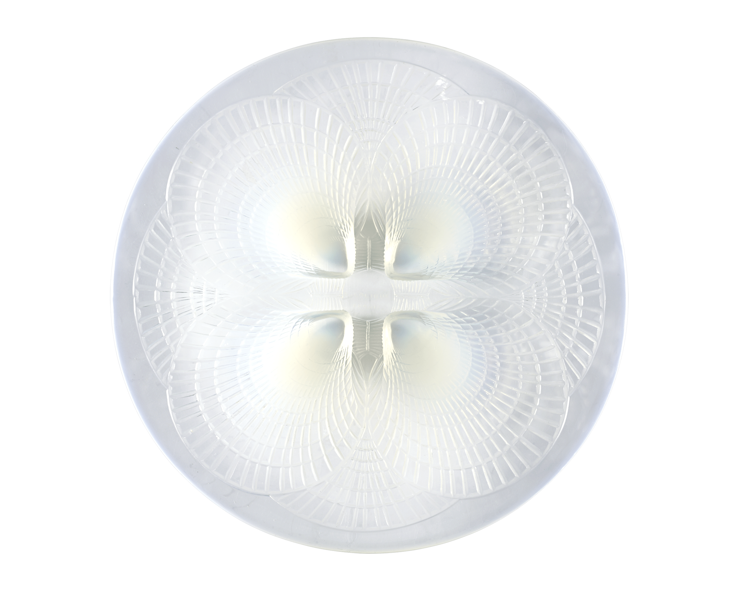 René Lalique Opalescent Glass Dish with Large Coquilles Pattern