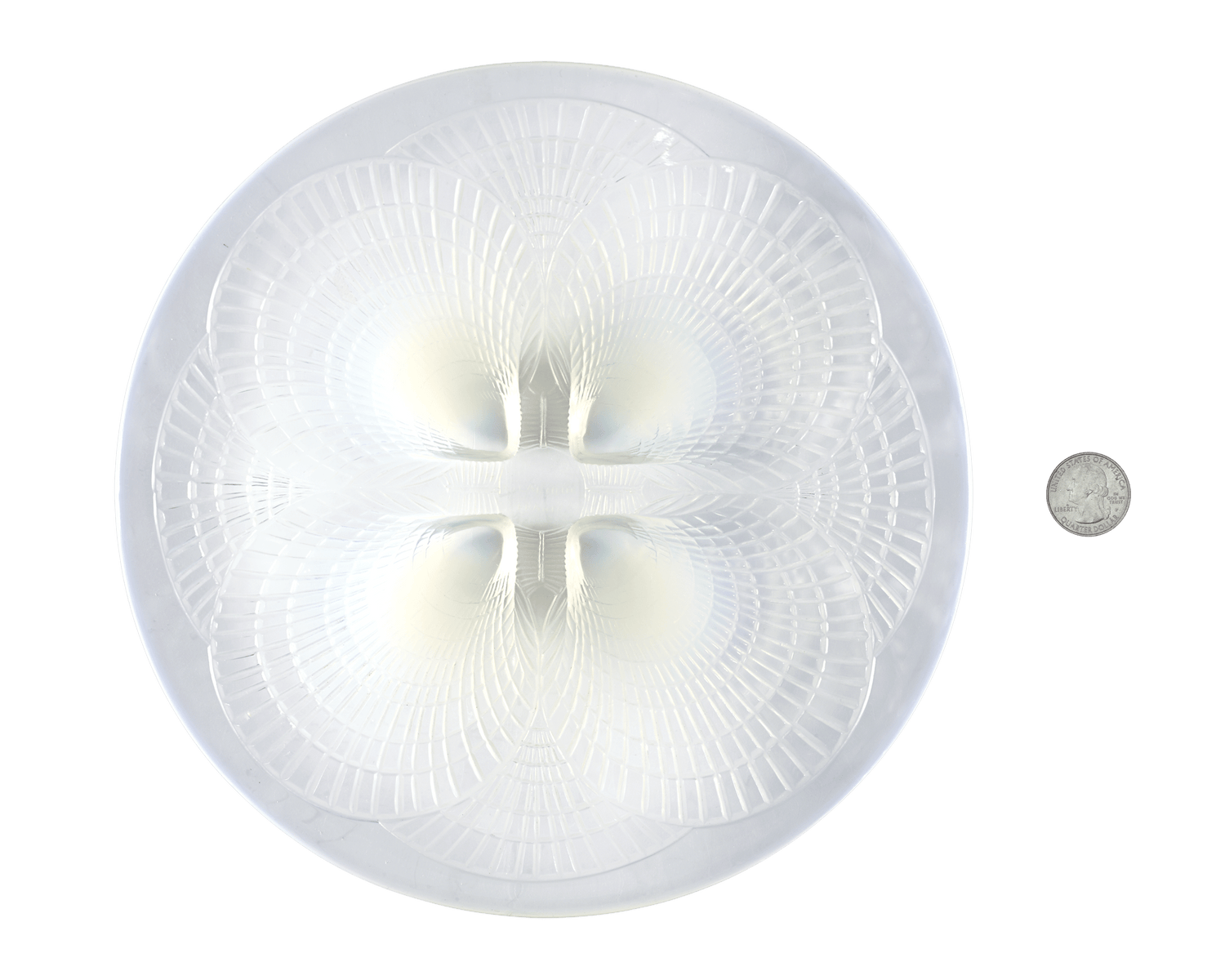 René Lalique Opalescent Glass Dish with Large Coquilles Pattern
