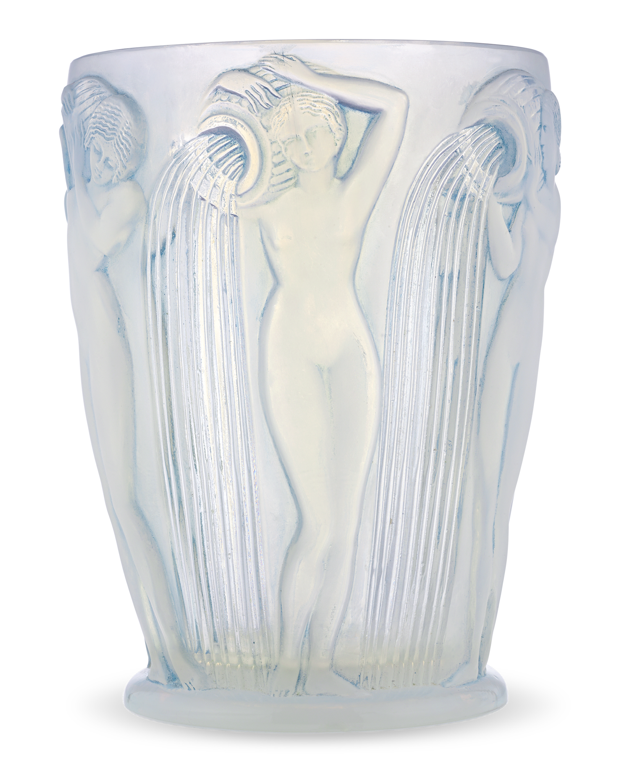 René Lalique Danaides Opalescent and Stained Glass Vase