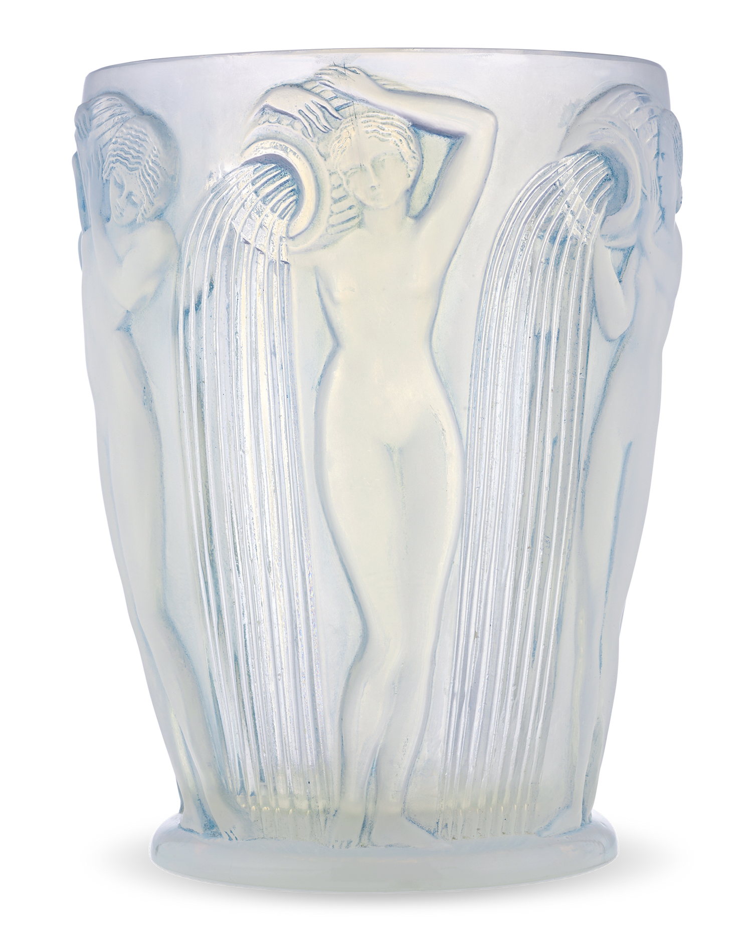 René Lalique Danaides Opalescent and Stained Glass Vase