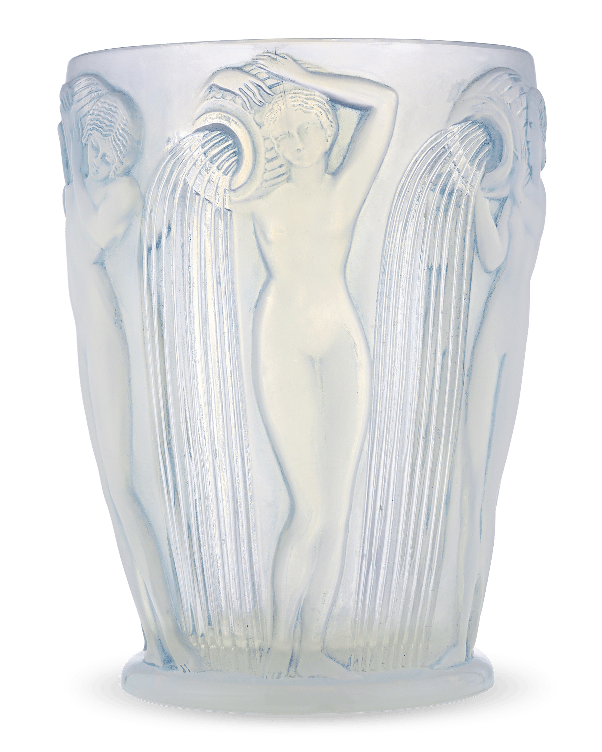 René Lalique Danaides Opalescent and Stained Glass Vase