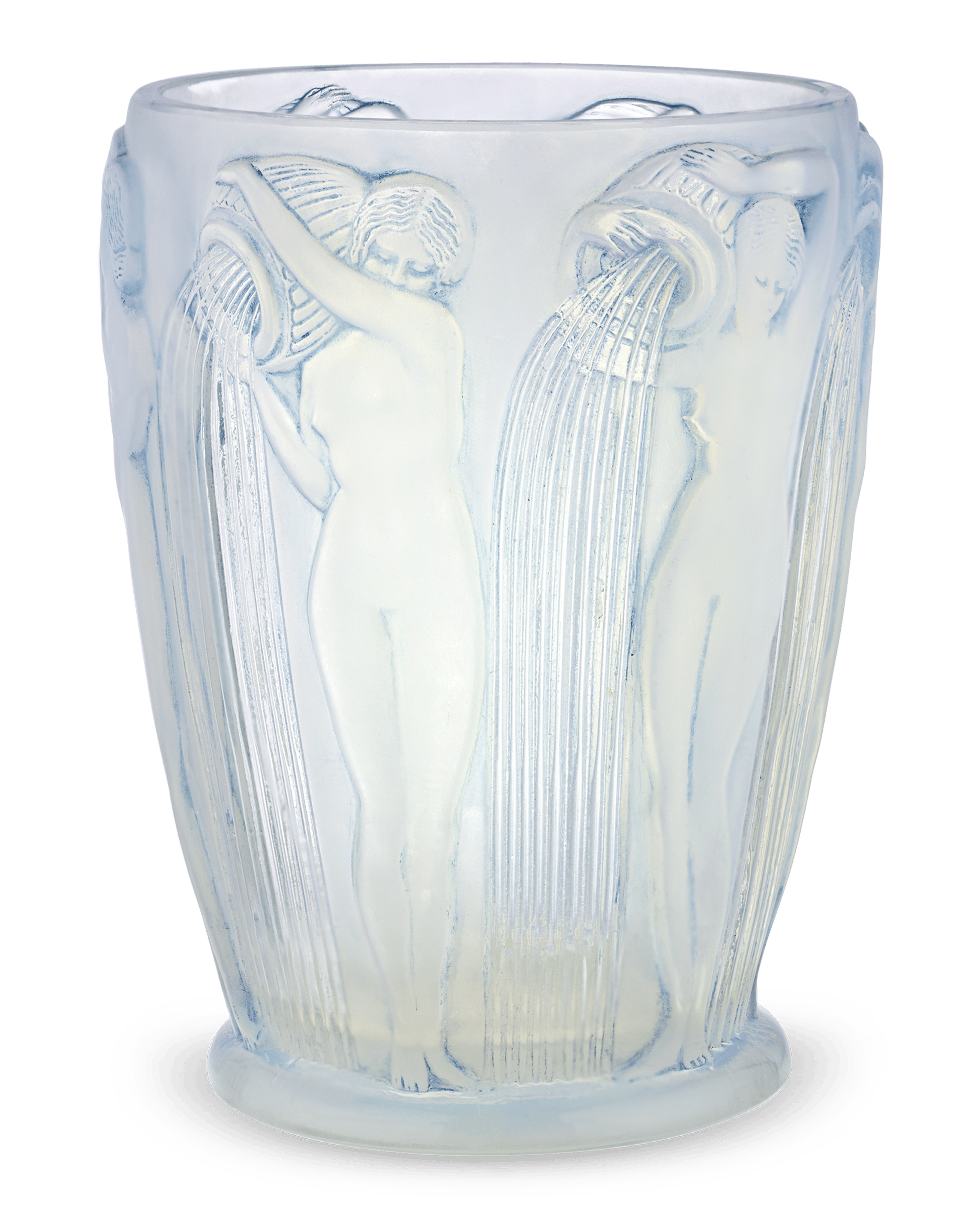 René Lalique Danaides Opalescent and Stained Glass Vase