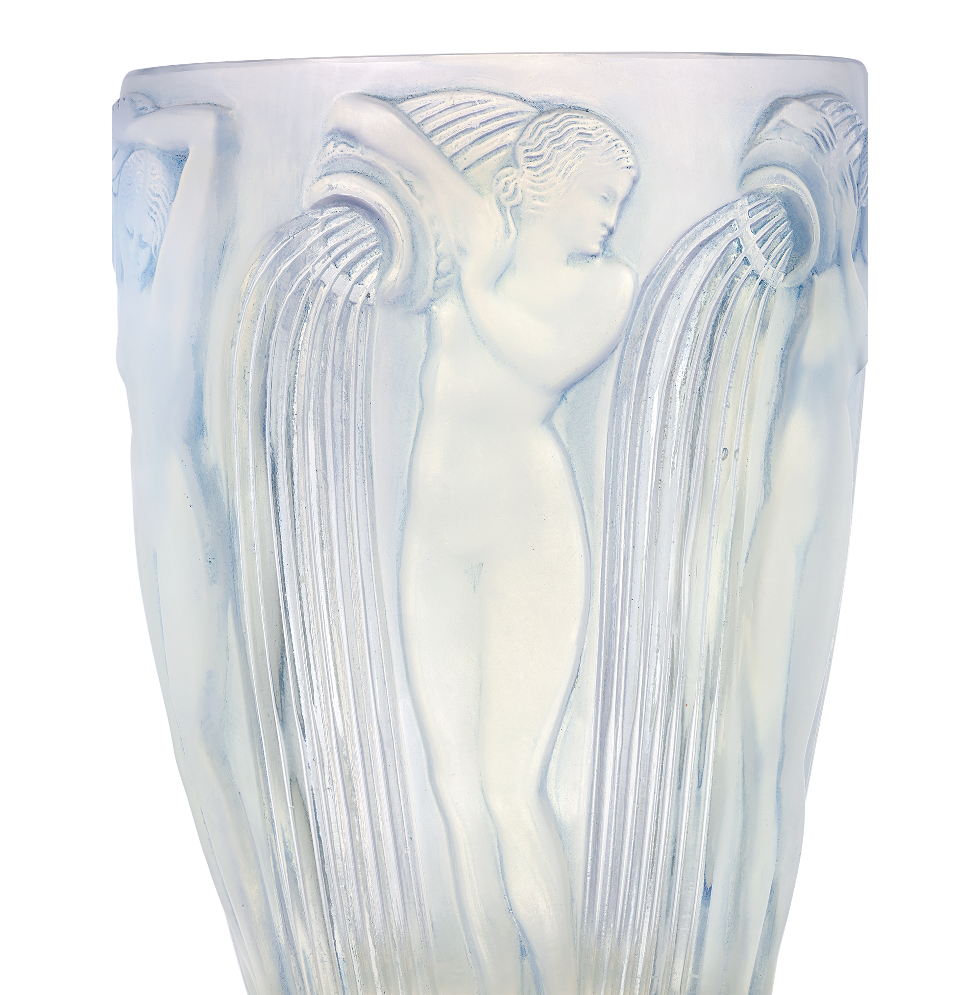 René Lalique Danaides Opalescent and Stained Glass Vase