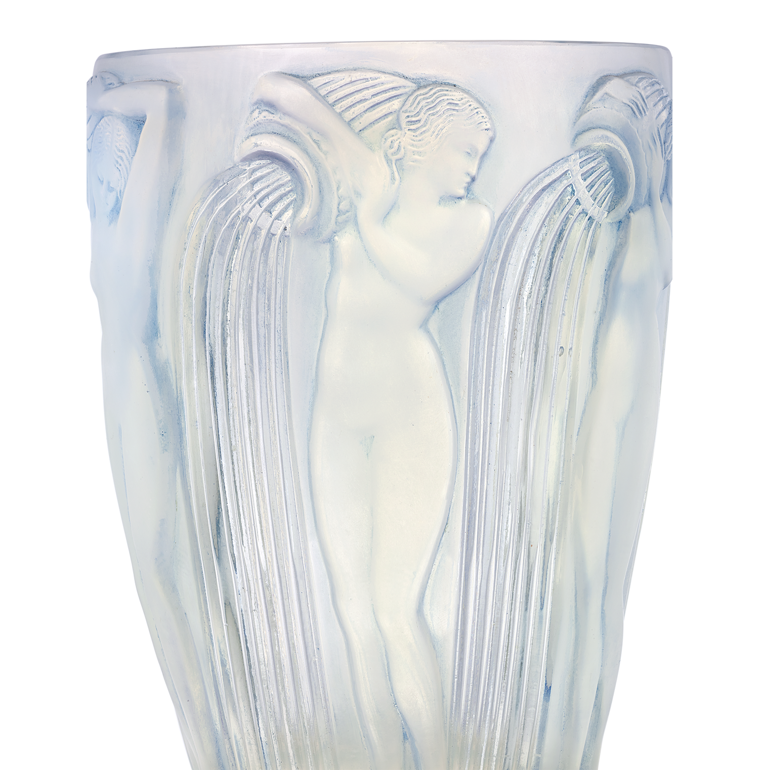 René Lalique Danaides Opalescent and Stained Glass Vase