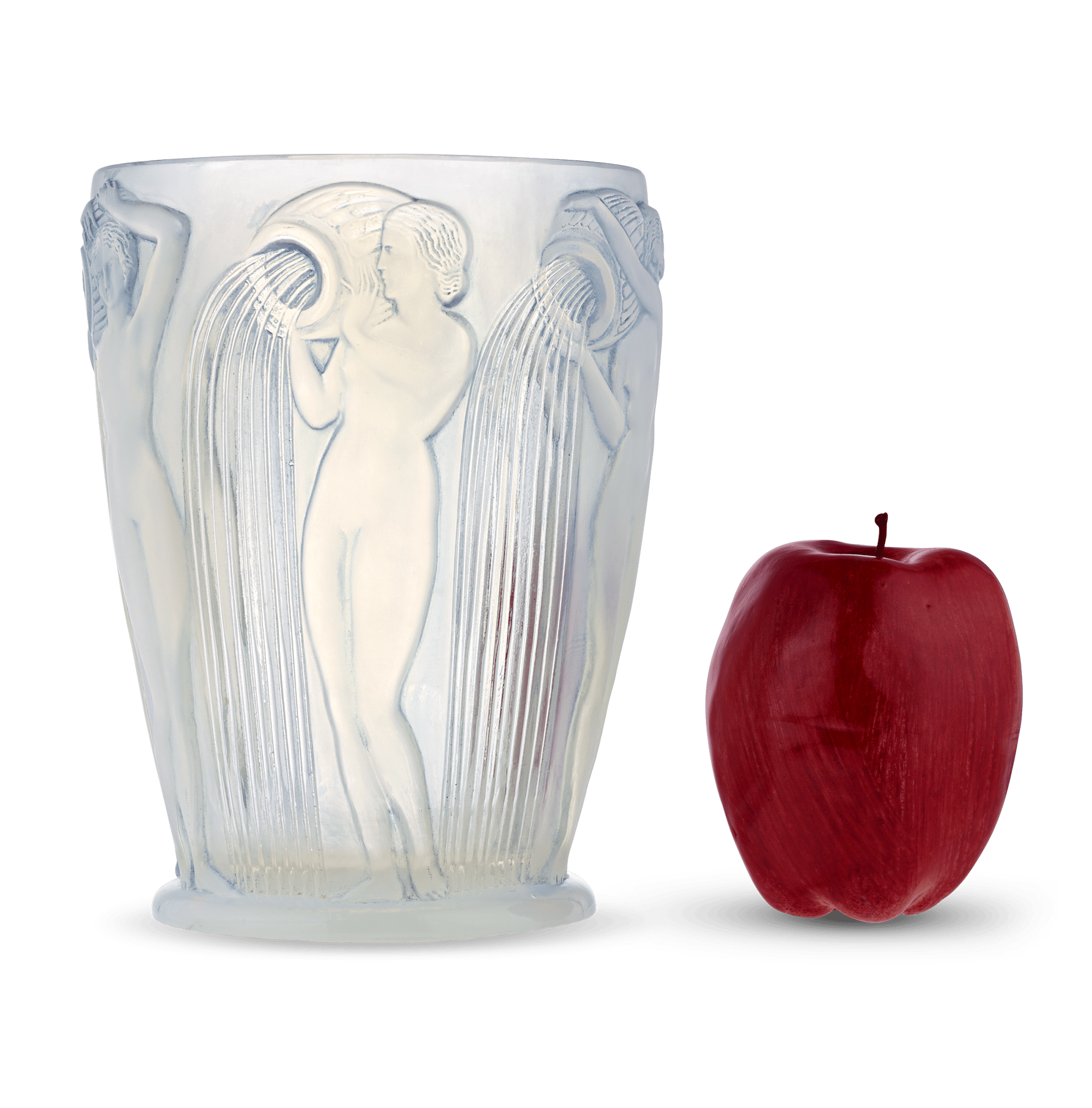 René Lalique Danaides Opalescent and Stained Glass Vase