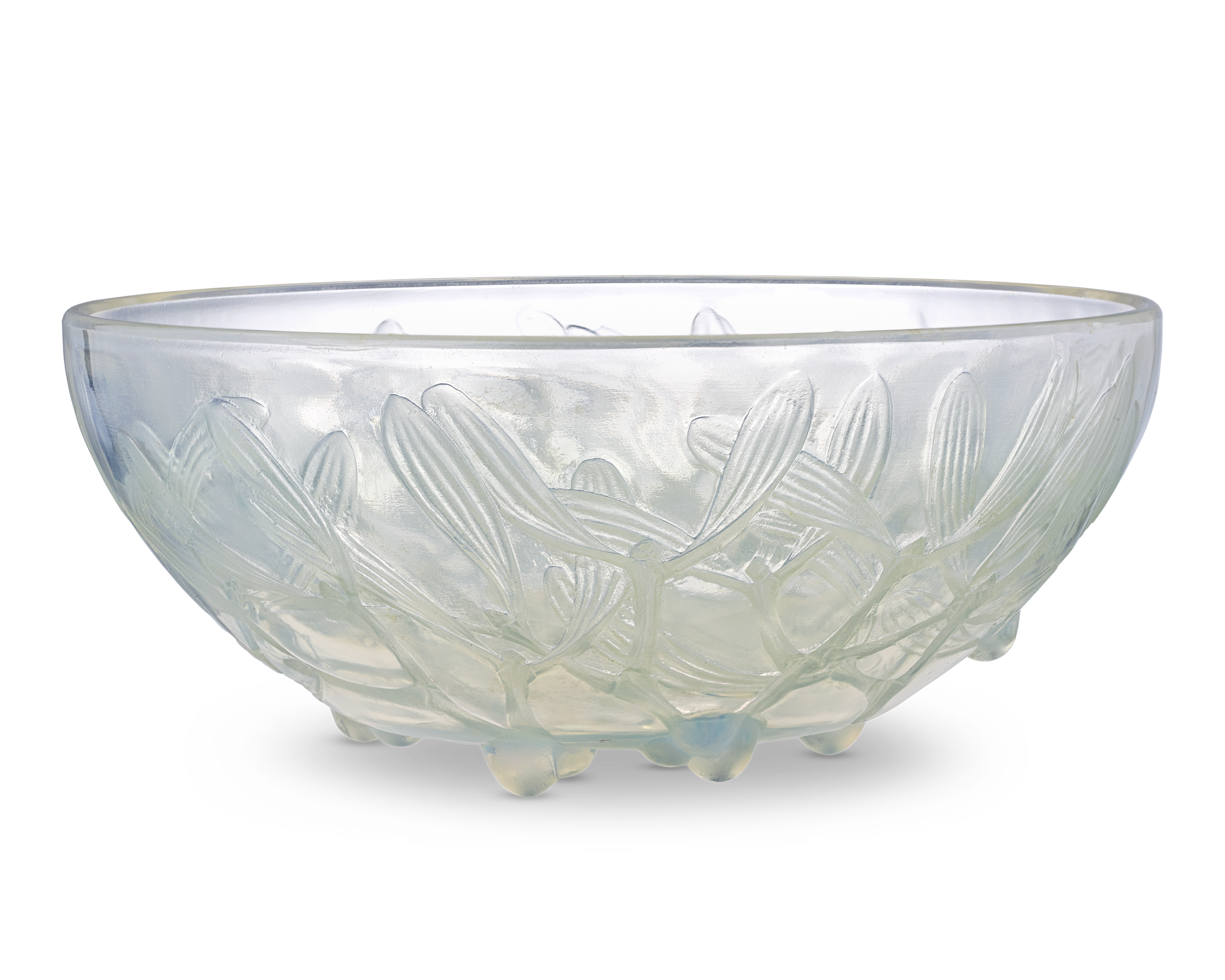 René Lalique Gui Opalescent Glass Bowl