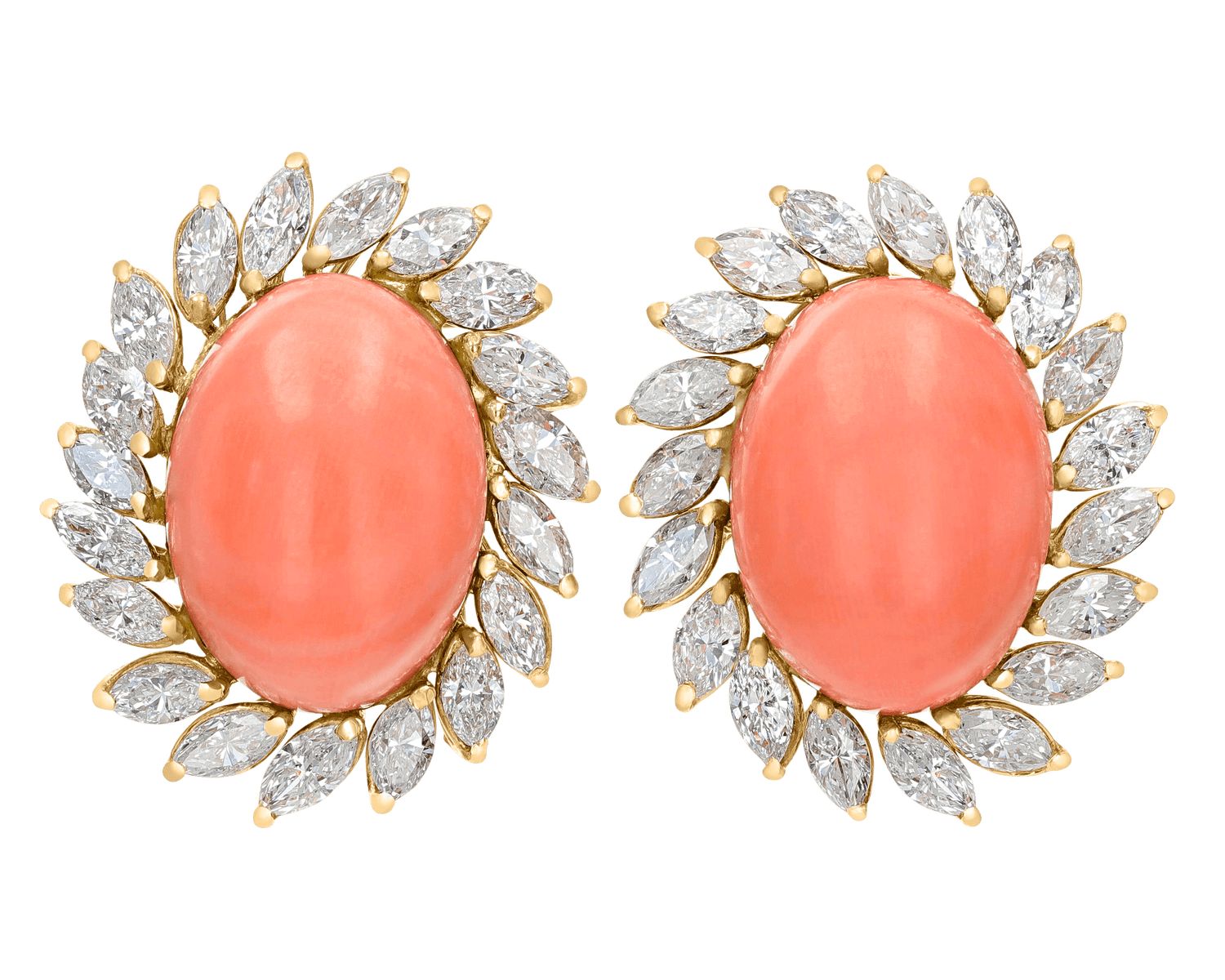 Coral and Diamond Earrings