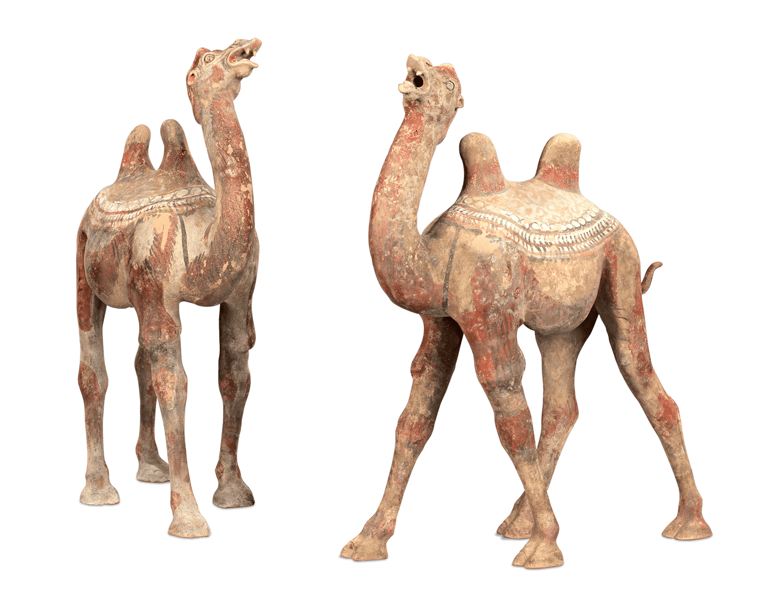 Tang Dynasty Pair of Striding Camels