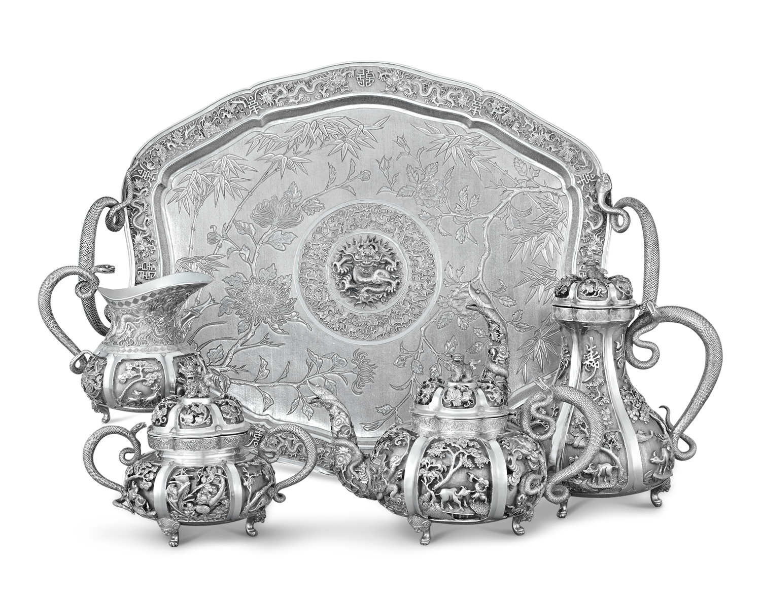 Vietnamese Silver Tea Set