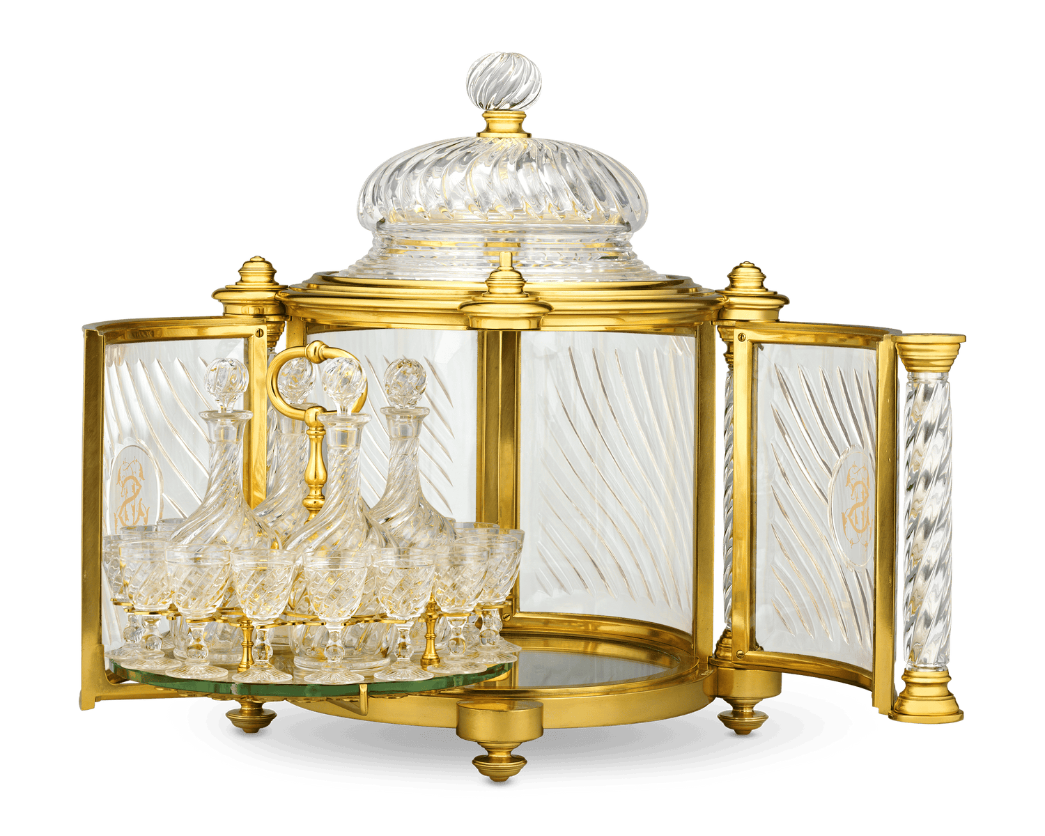 Baccarat Ormolu and Cut Glass Liqueur Casket