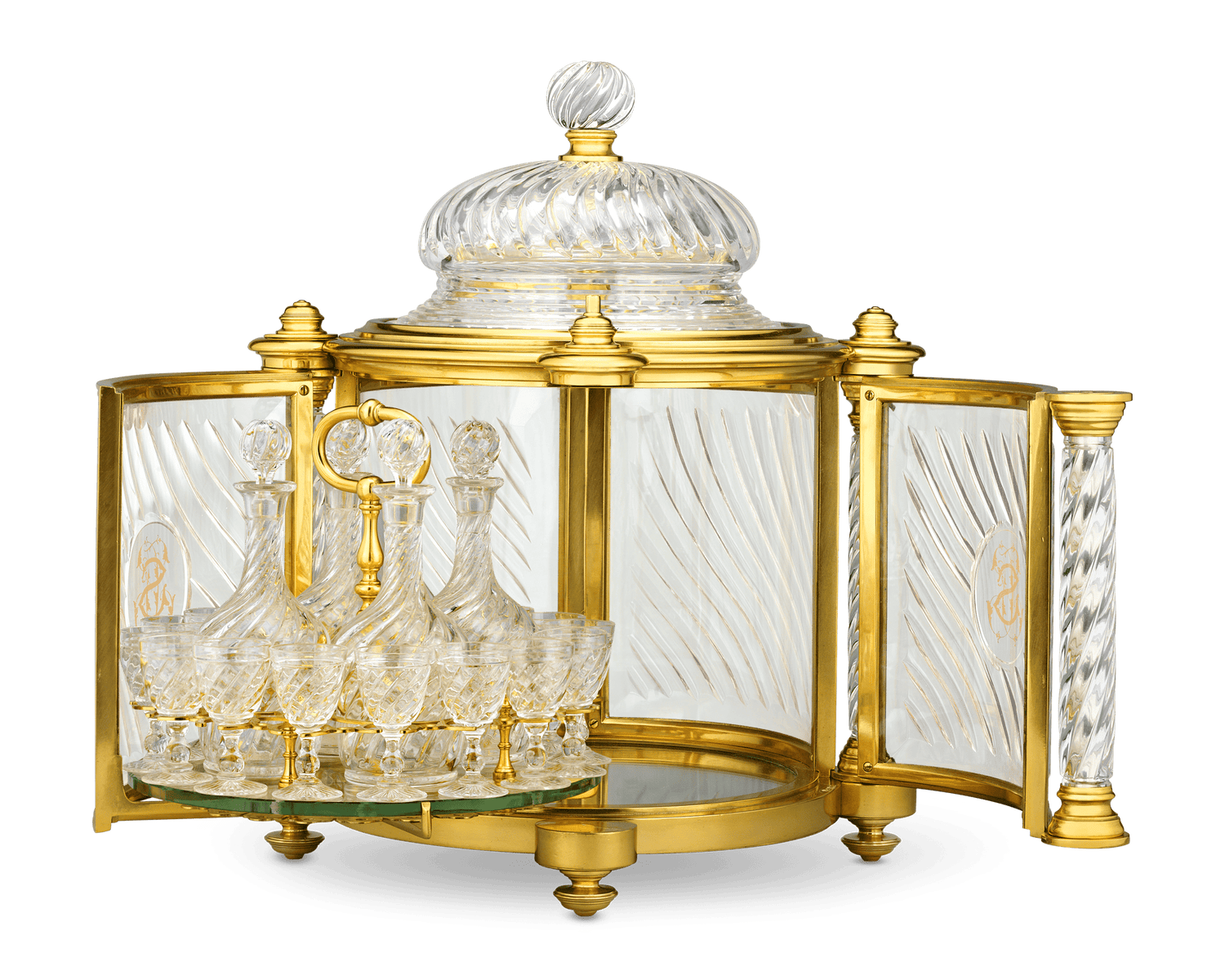 Baccarat Ormolu and Cut Glass Liqueur Casket