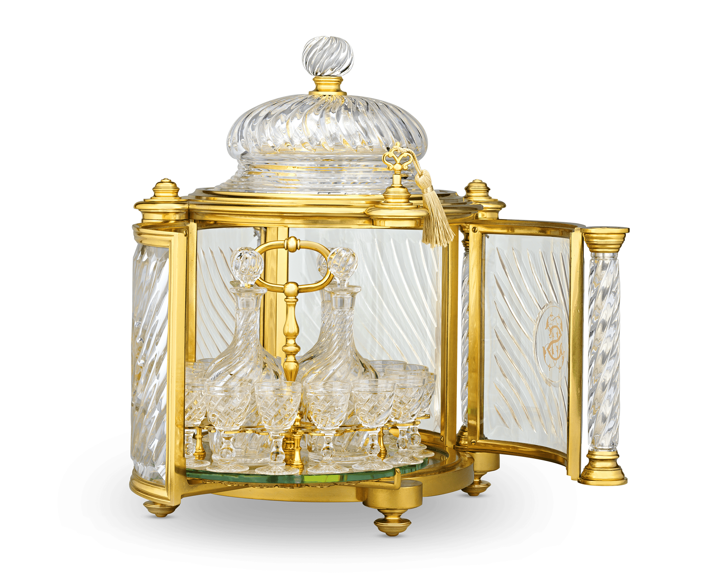 Baccarat Ormolu and Cut Glass Liqueur Casket